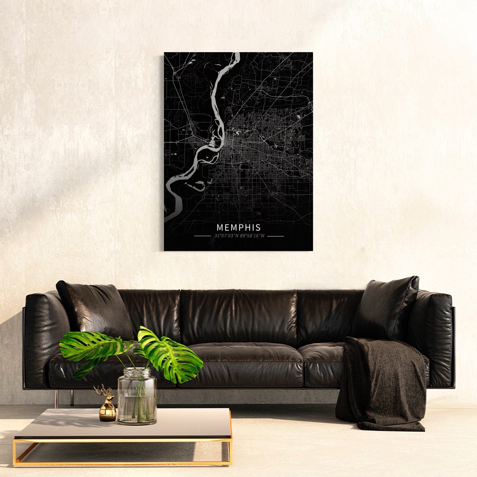 Memphis City Map Canvas