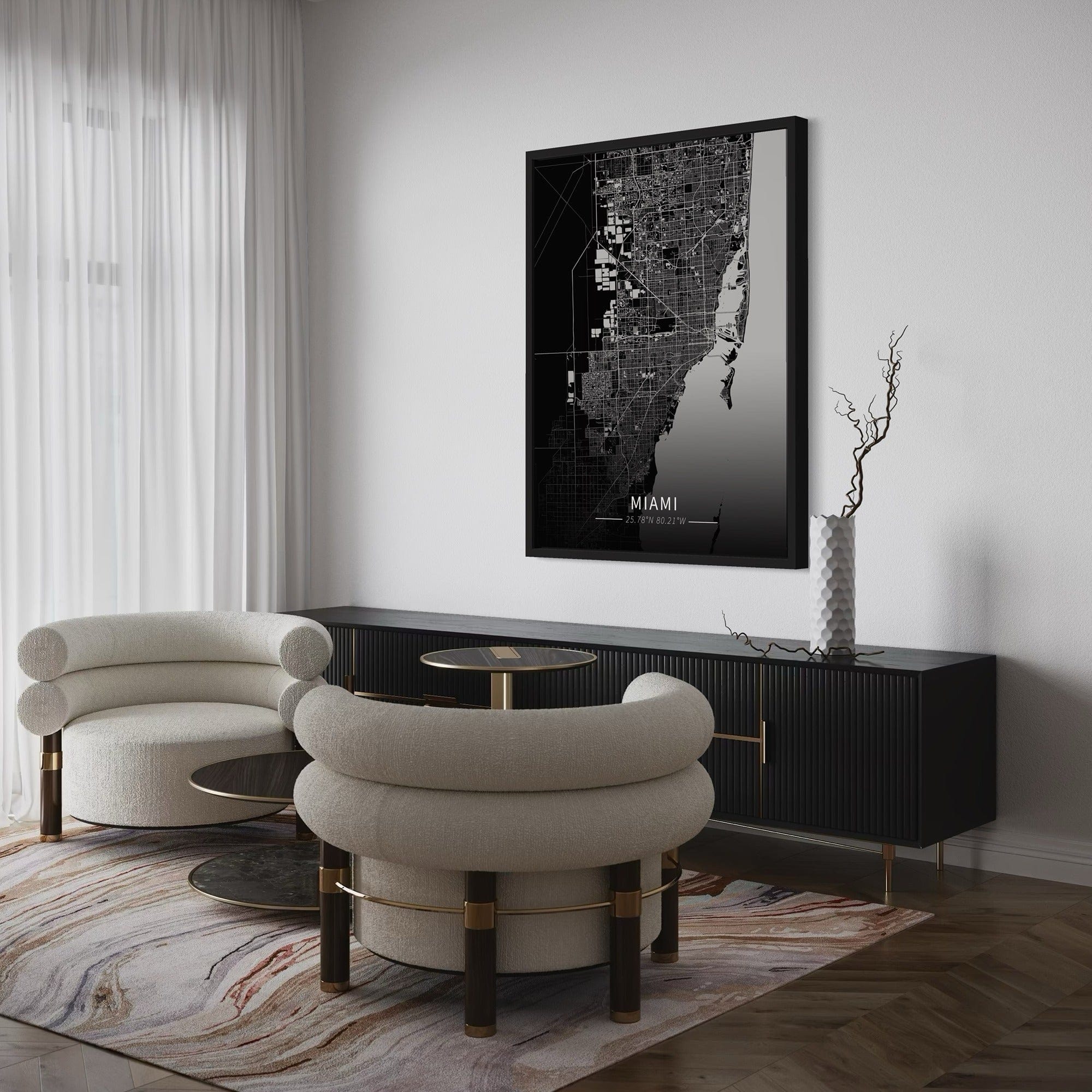 Miami City Map Canvas