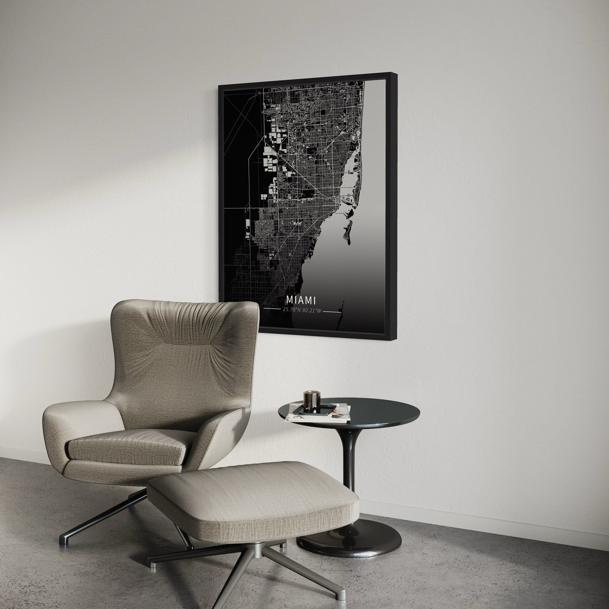 Miami City Map Canvas