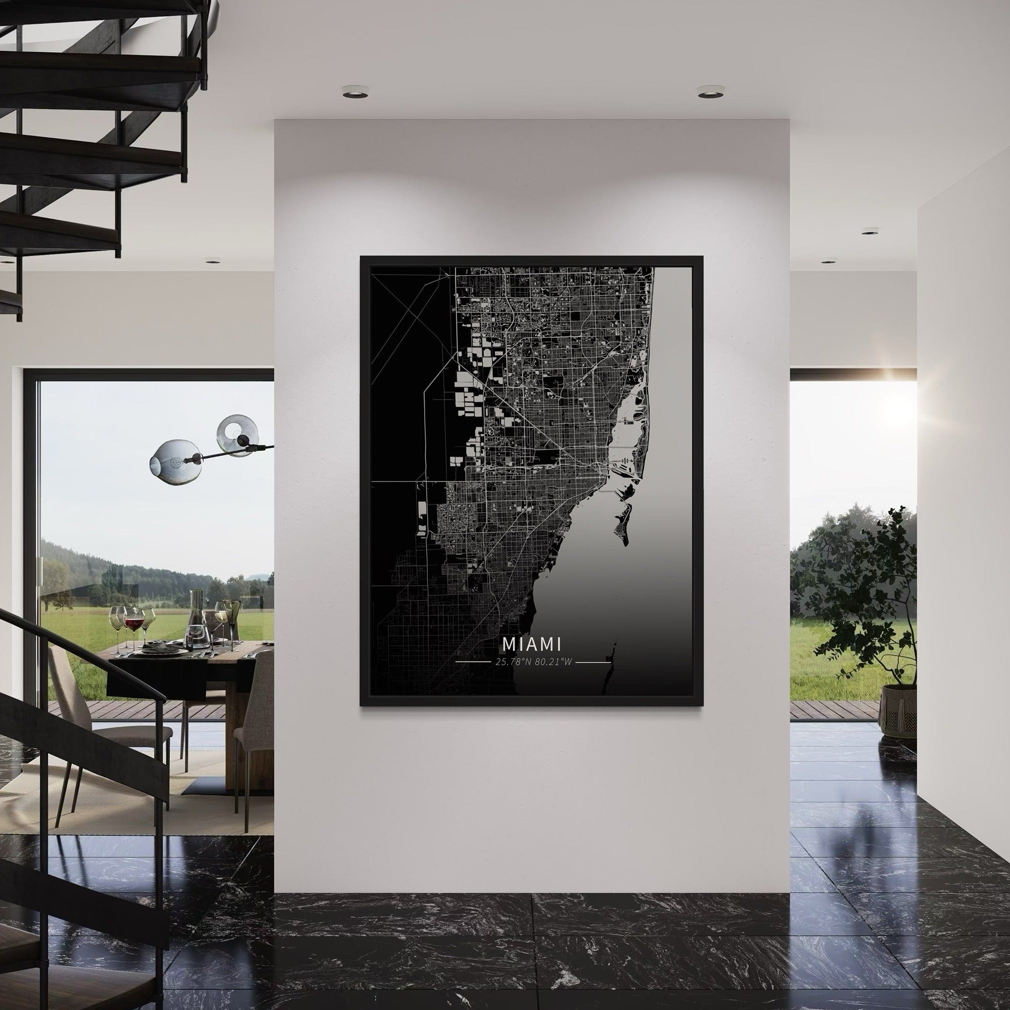 Miami City Map Canvas