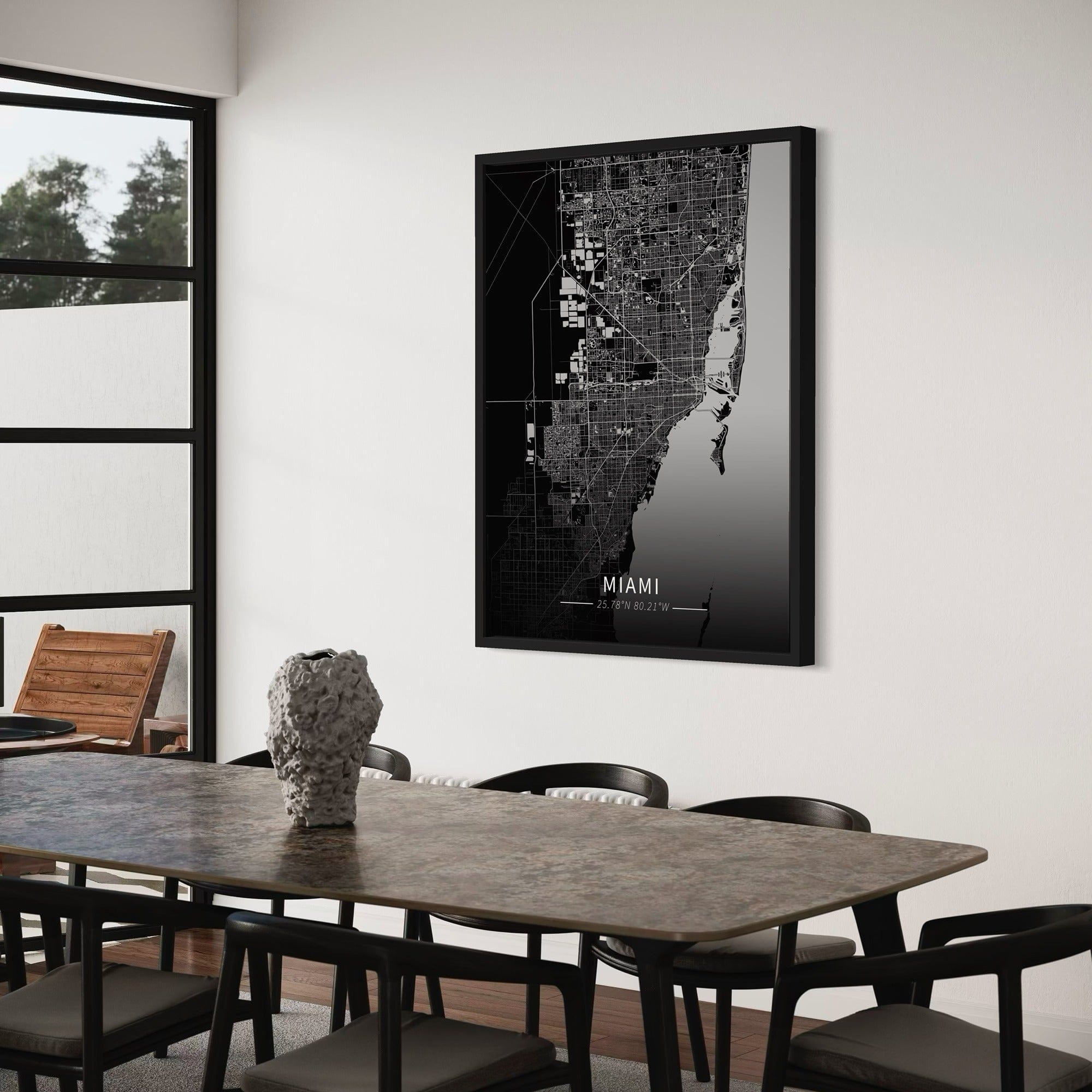 Miami City Map Canvas