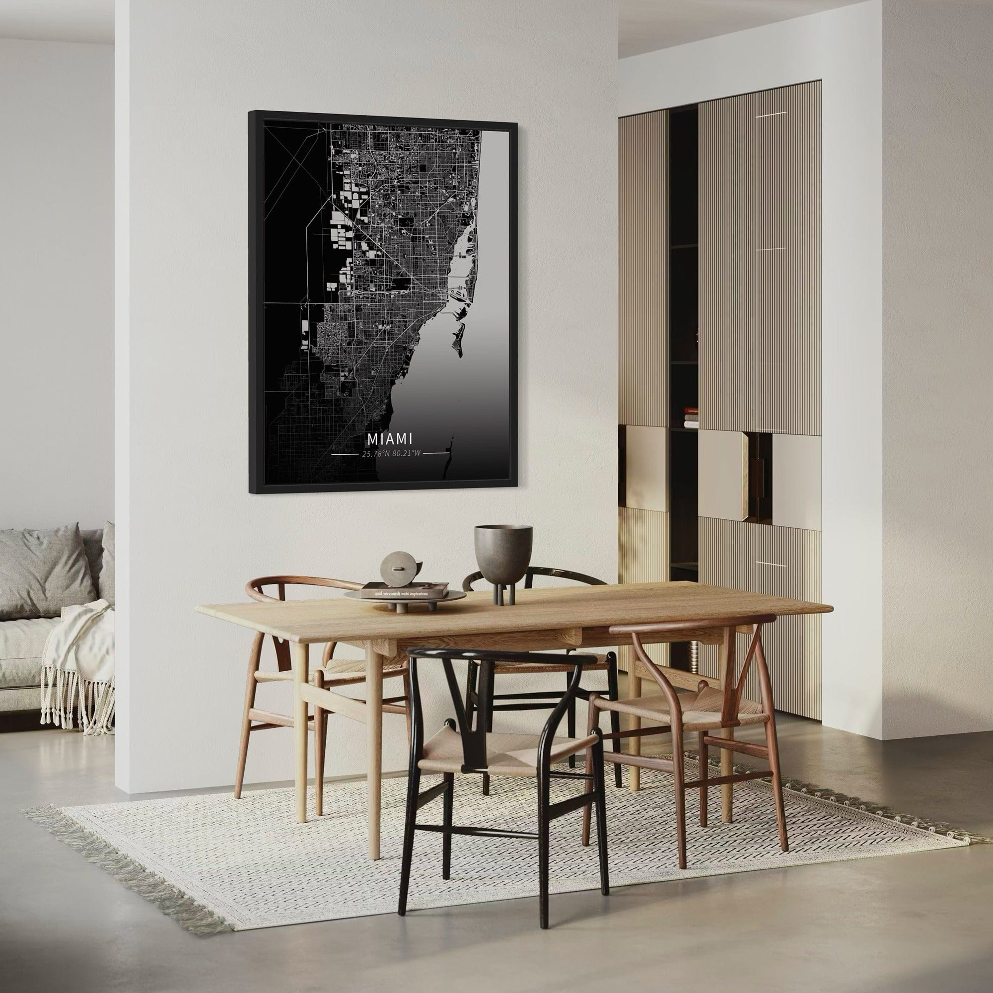 Miami City Map Canvas