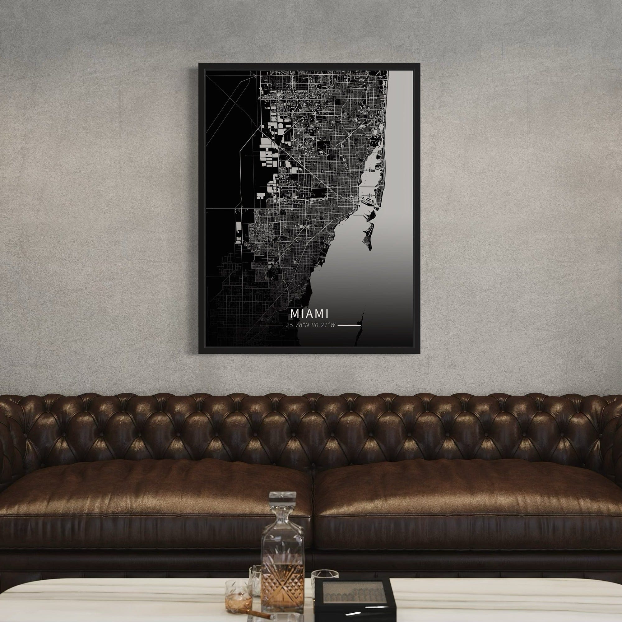 Miami City Map Canvas