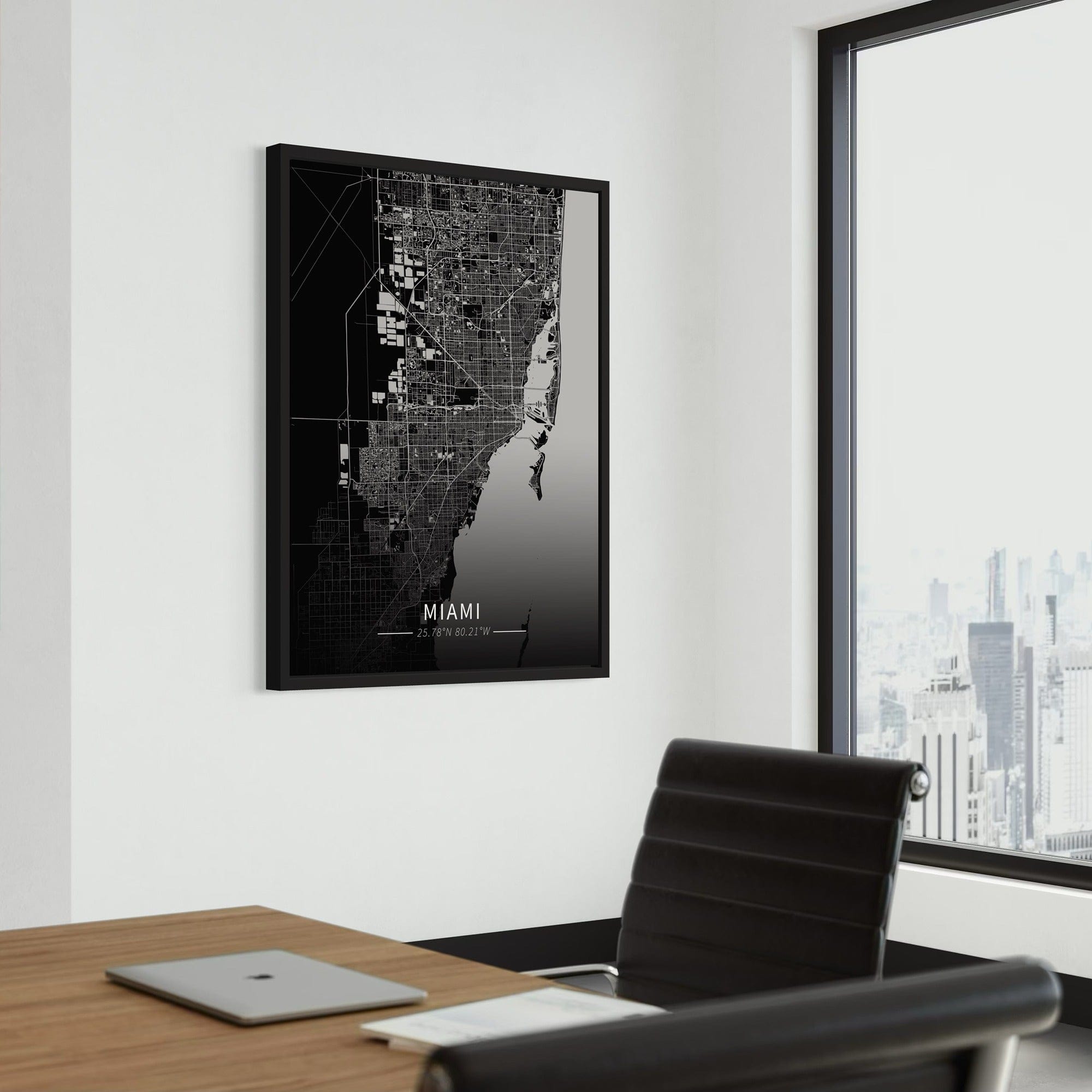 Miami City Map Canvas
