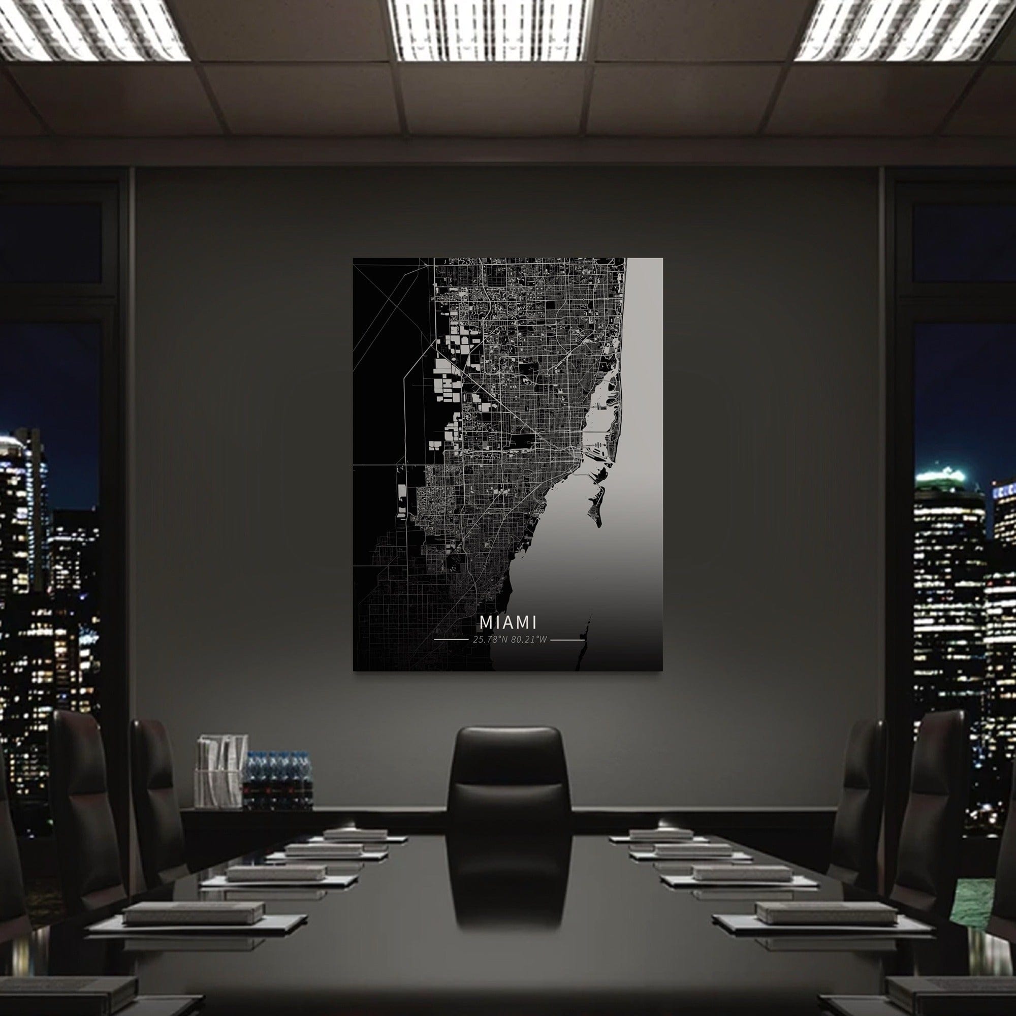 Miami City Map Canvas