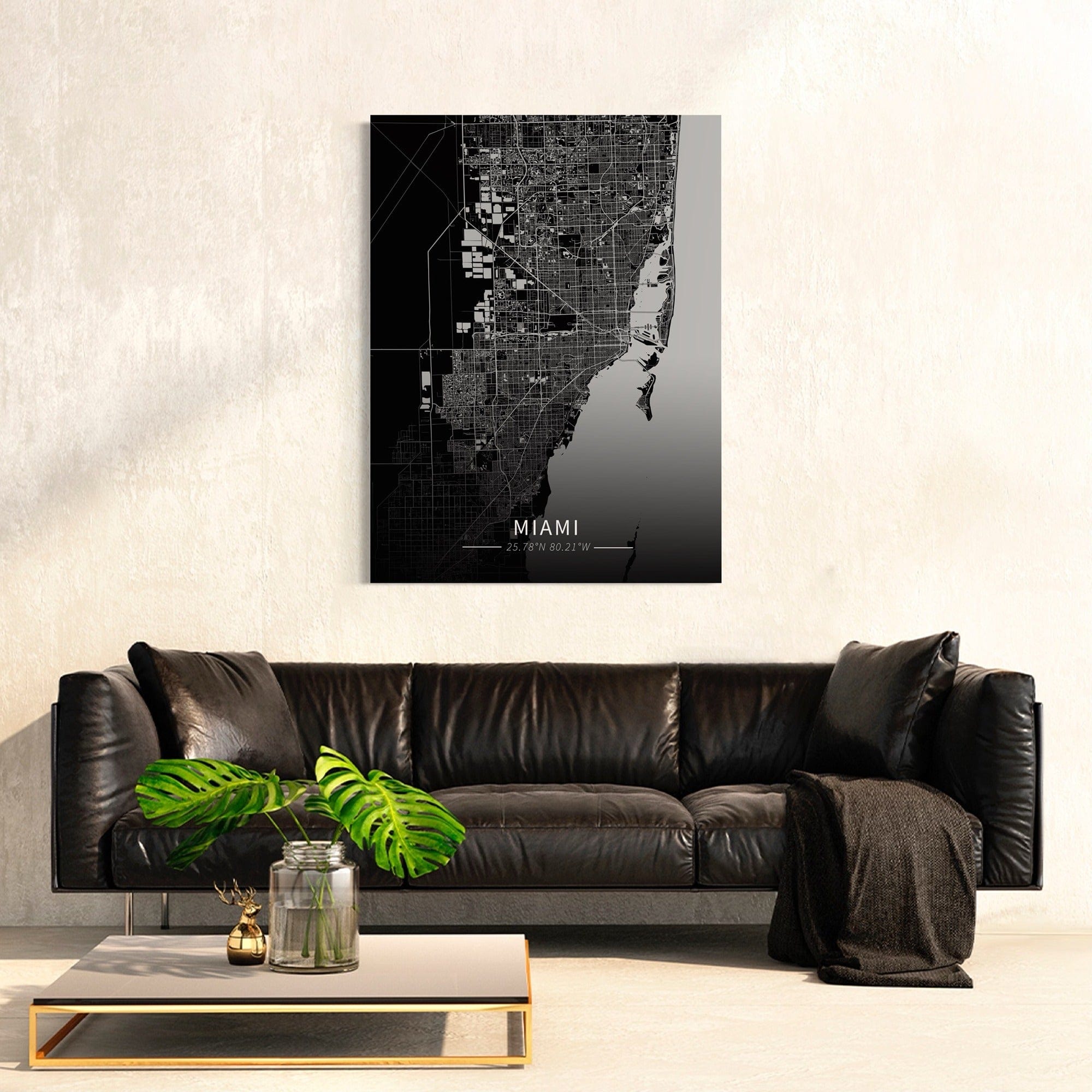 Miami City Map Canvas