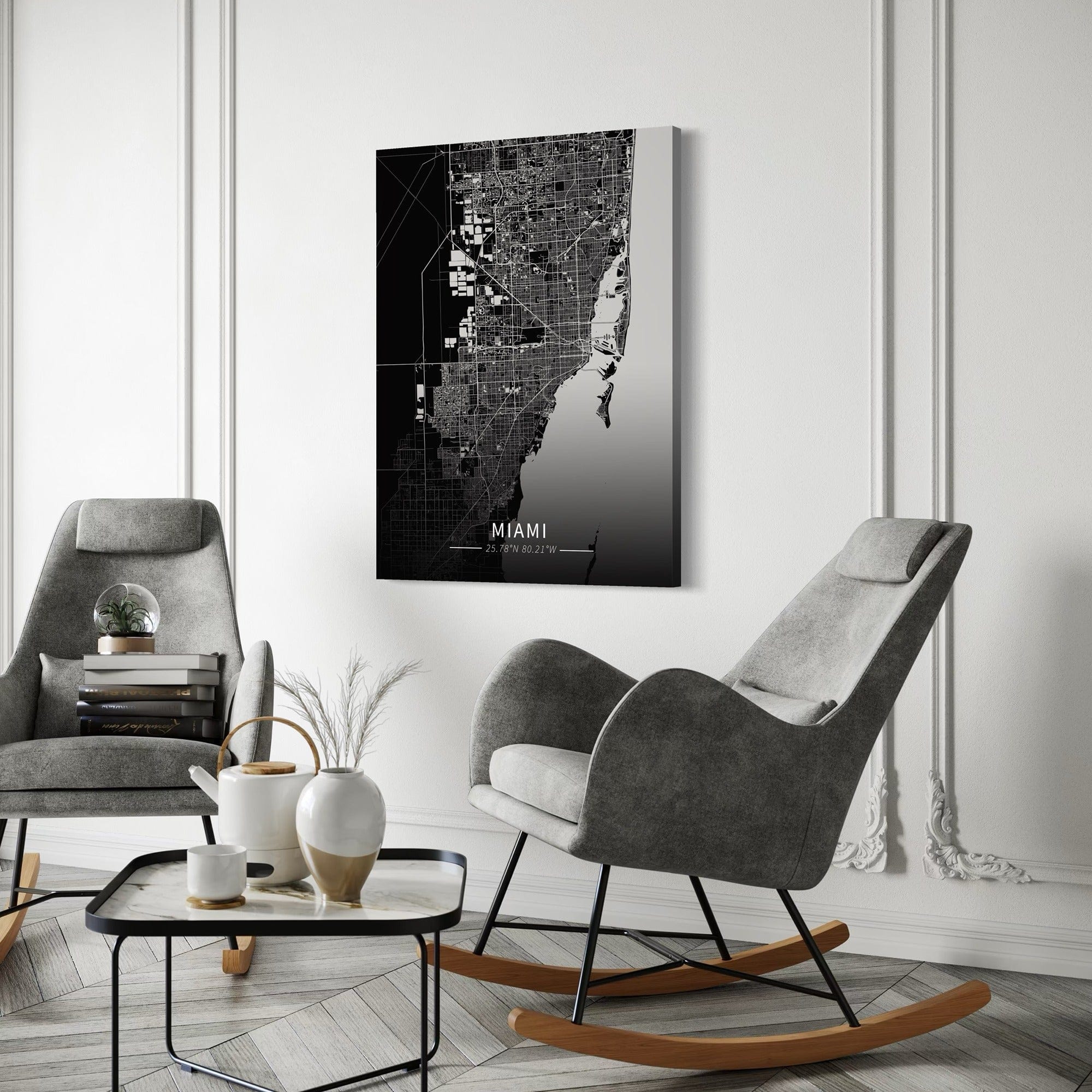 Miami City Map Canvas