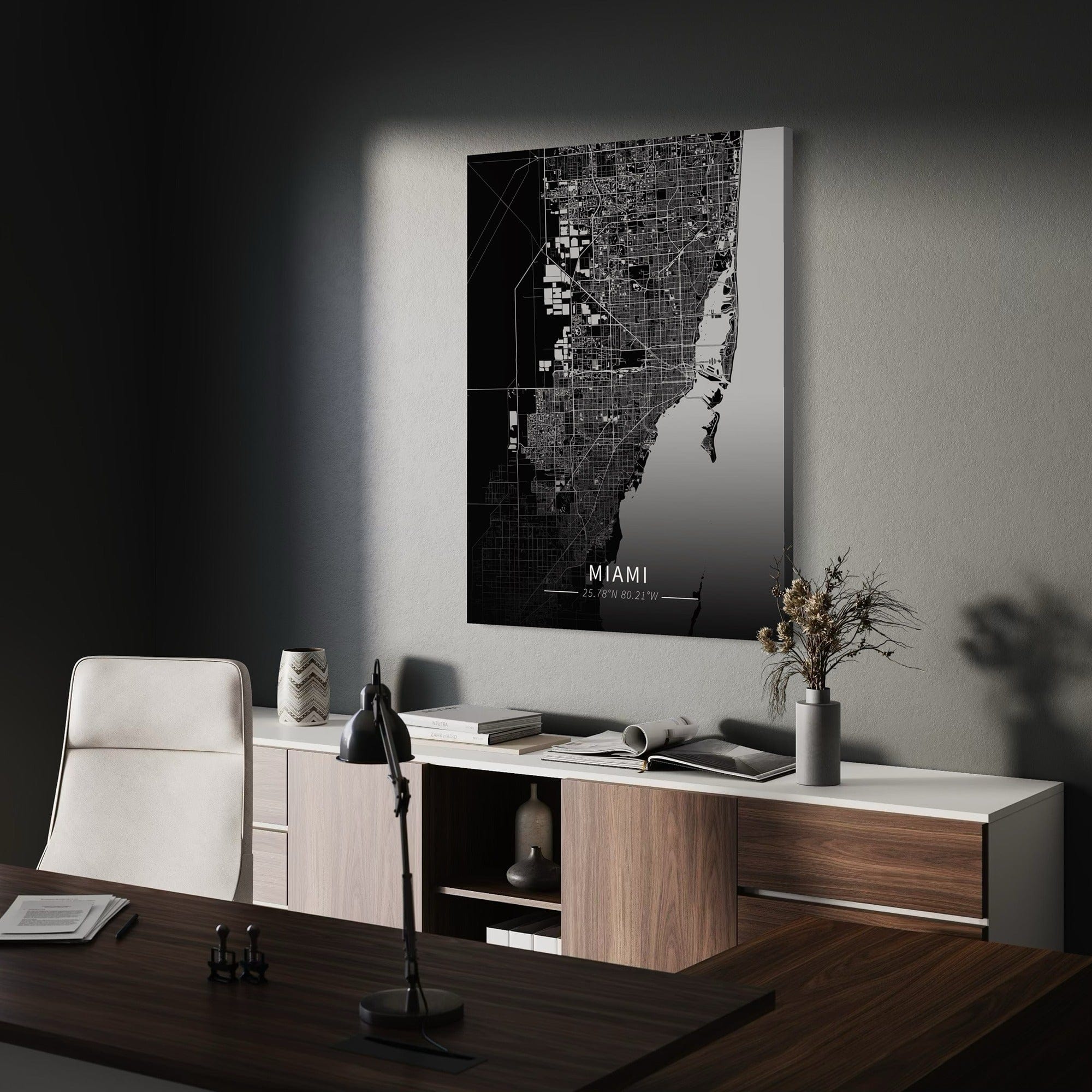 Miami City Map Canvas