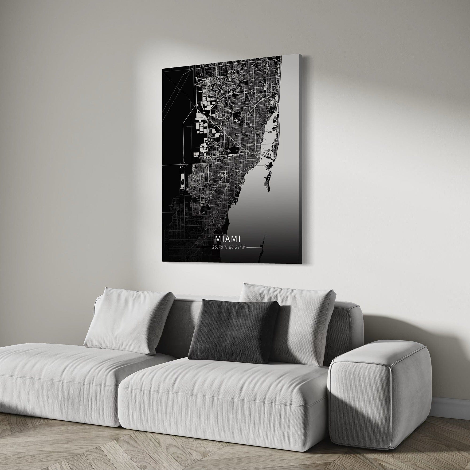 Miami City Map Canvas