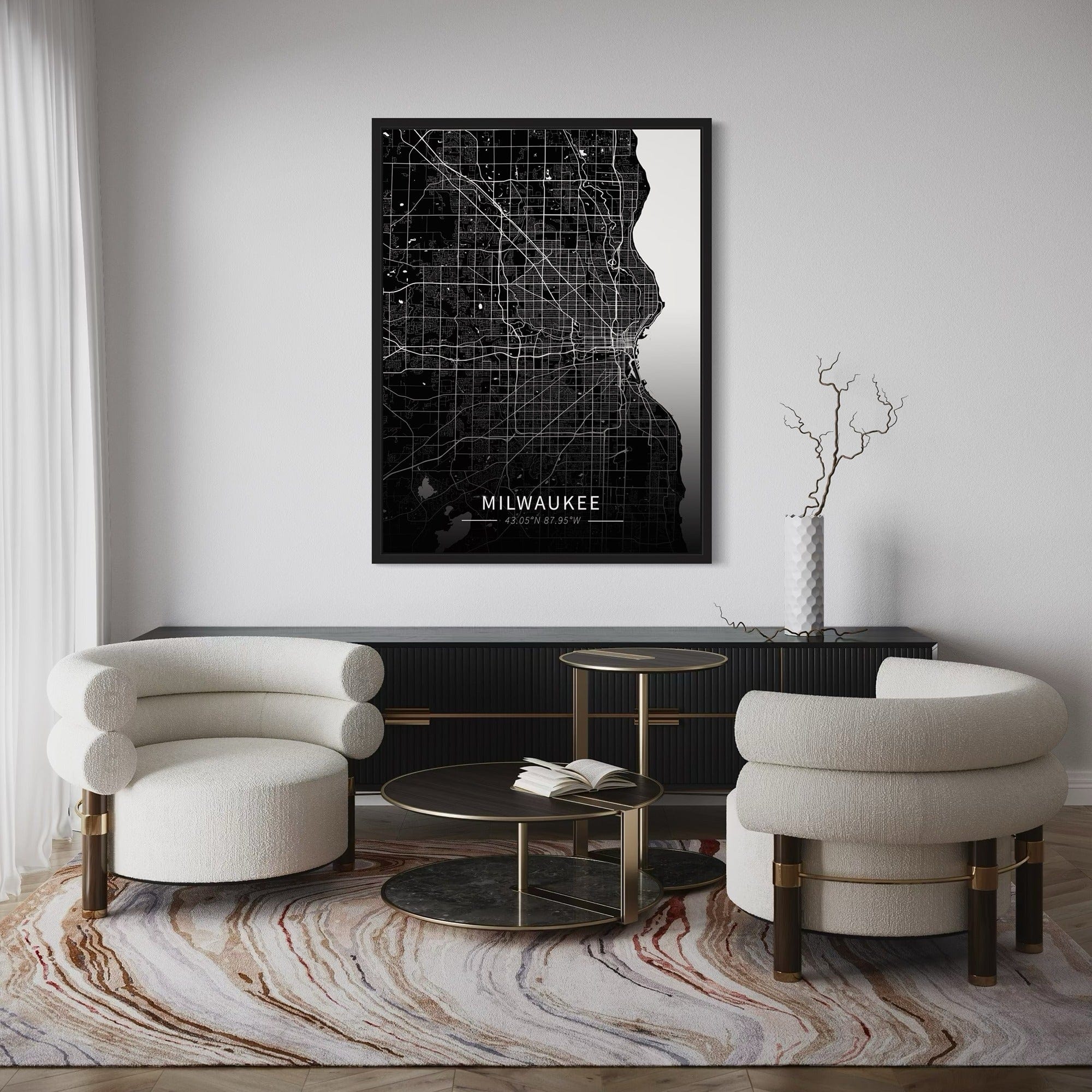 Milwaukee City Map Canvas