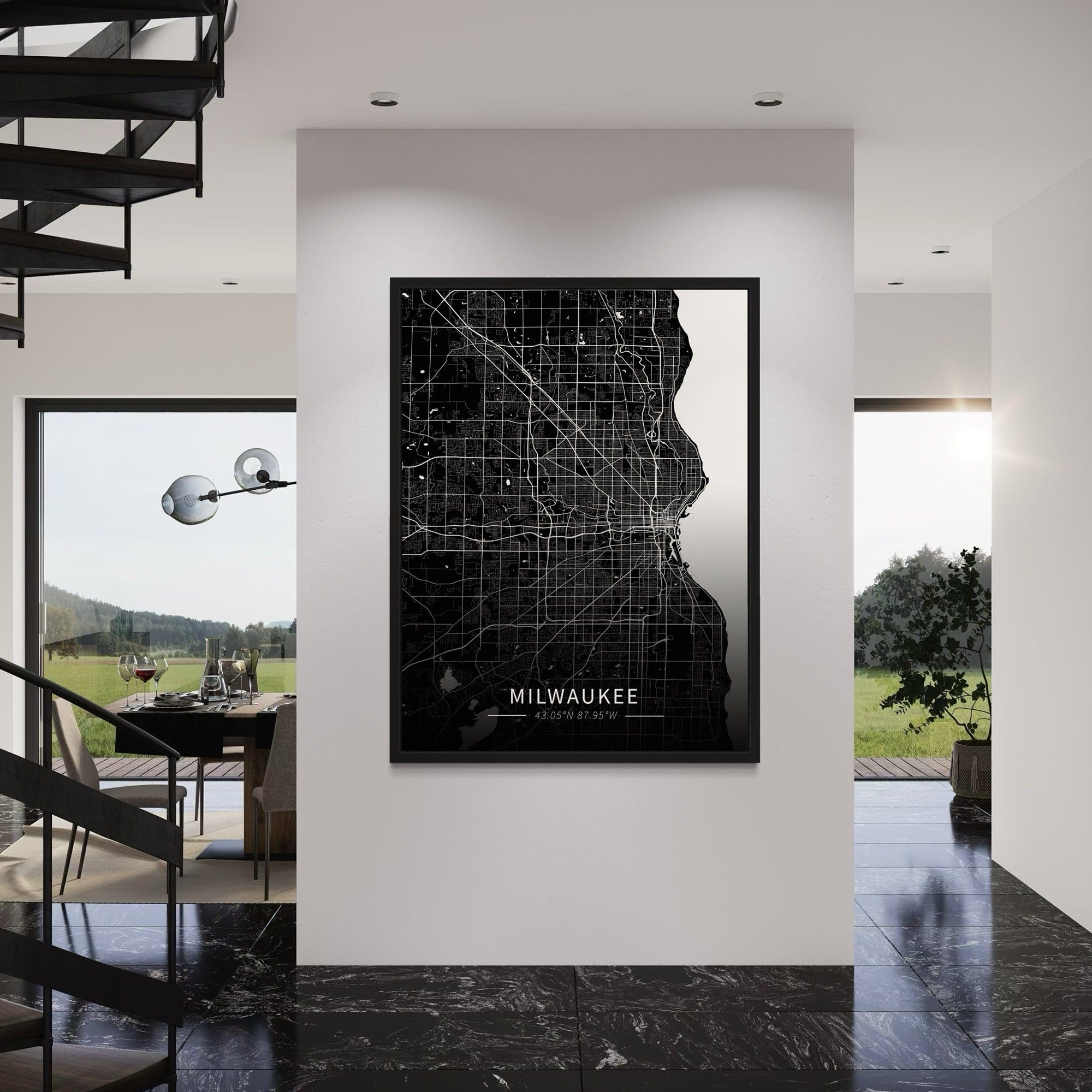 Milwaukee City Map Canvas