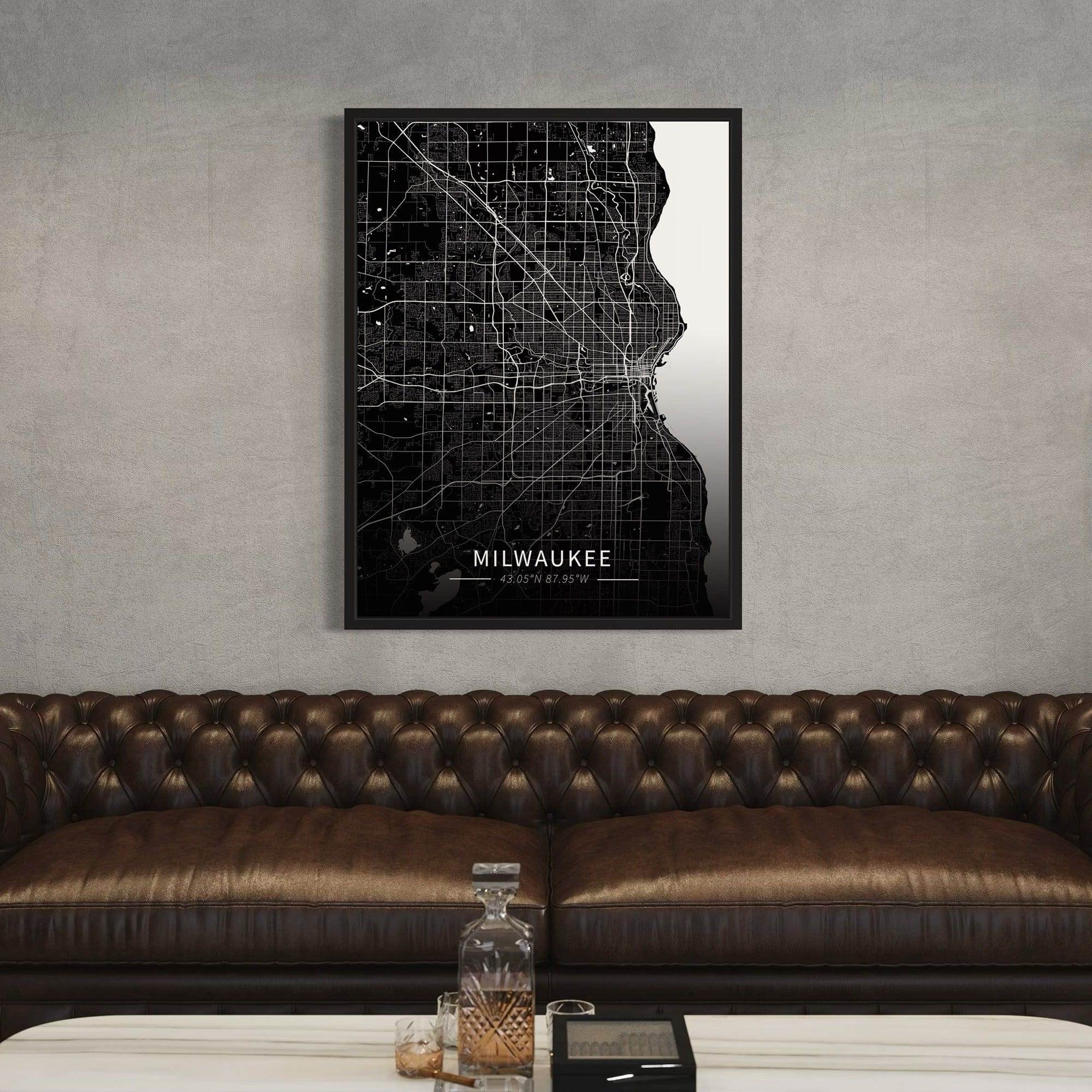 Milwaukee City Map Canvas