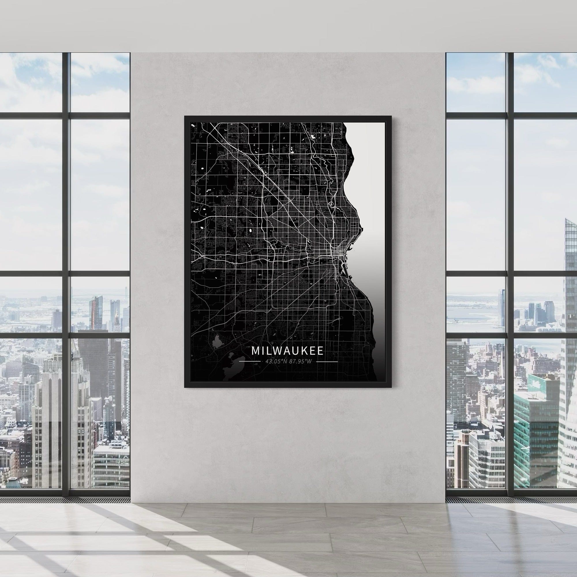 Milwaukee City Map Canvas