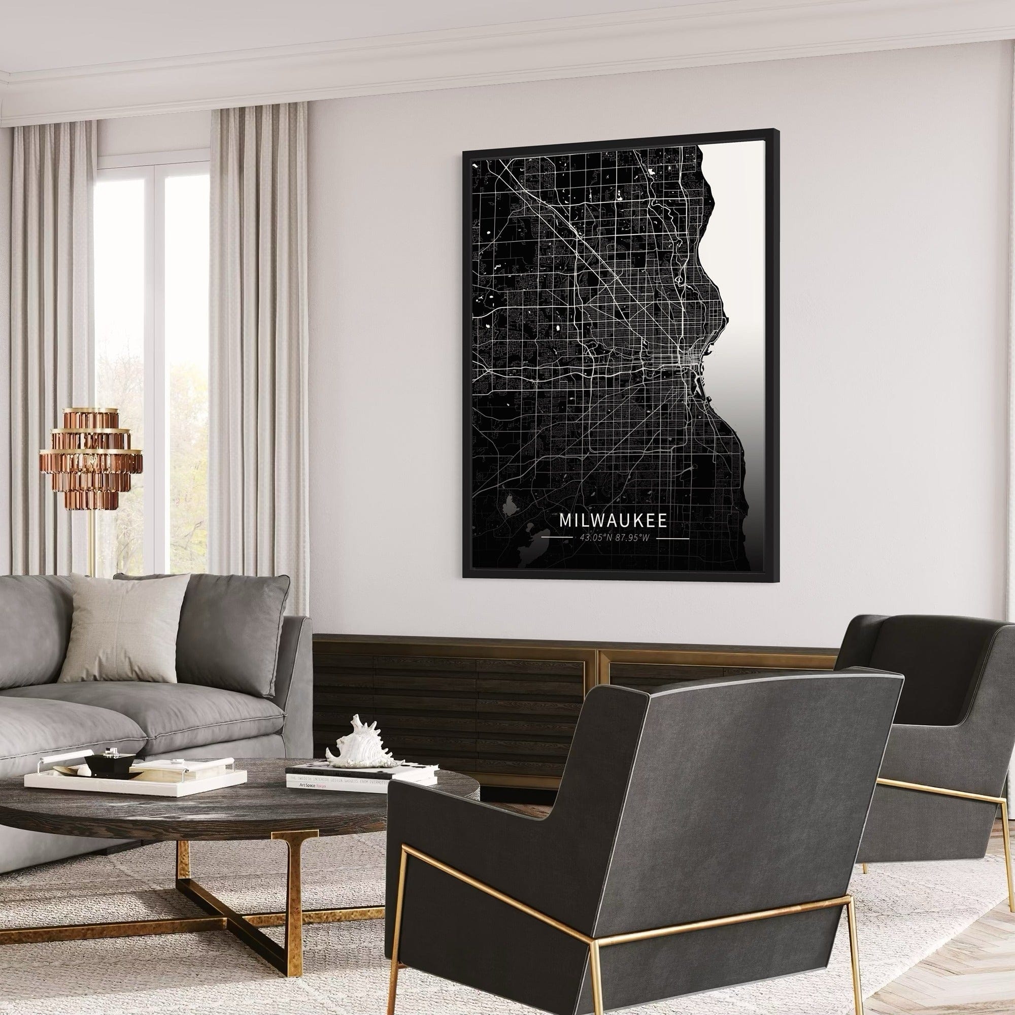 Milwaukee City Map Canvas