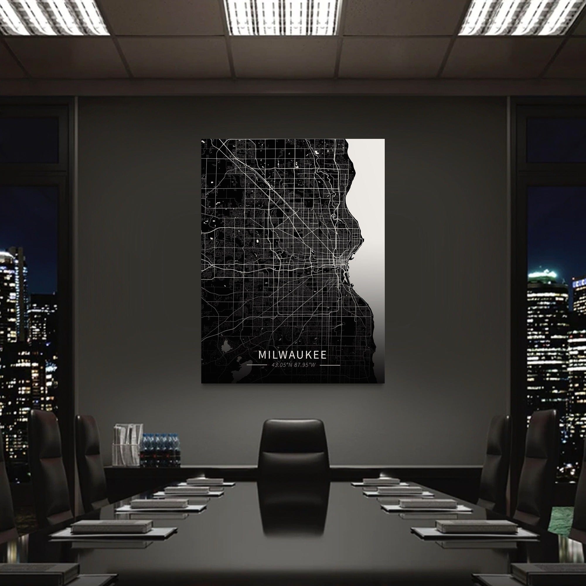 Milwaukee City Map Canvas