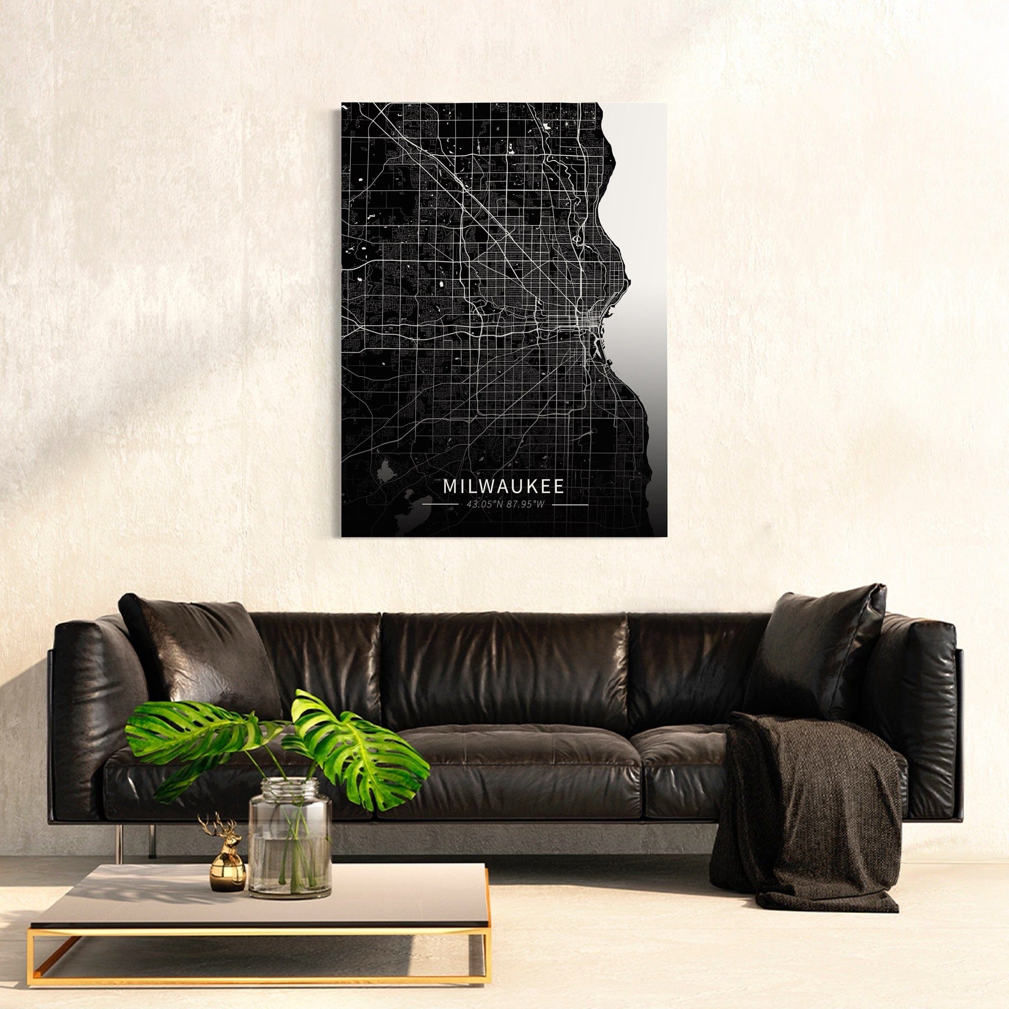 Milwaukee City Map Canvas