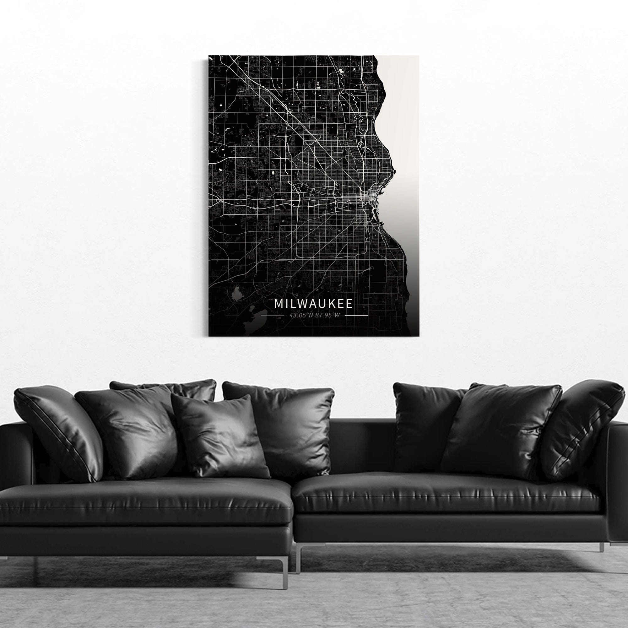 Milwaukee City Map Canvas