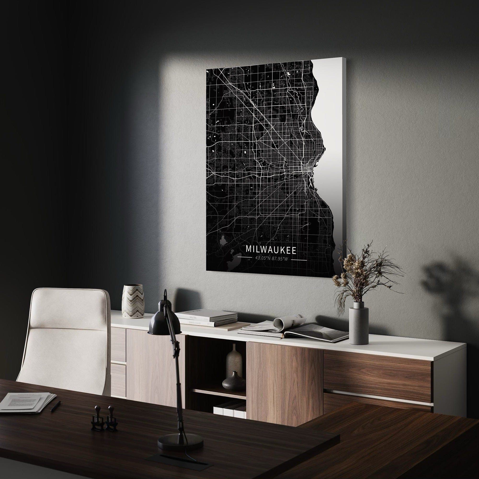 Milwaukee City Map Canvas