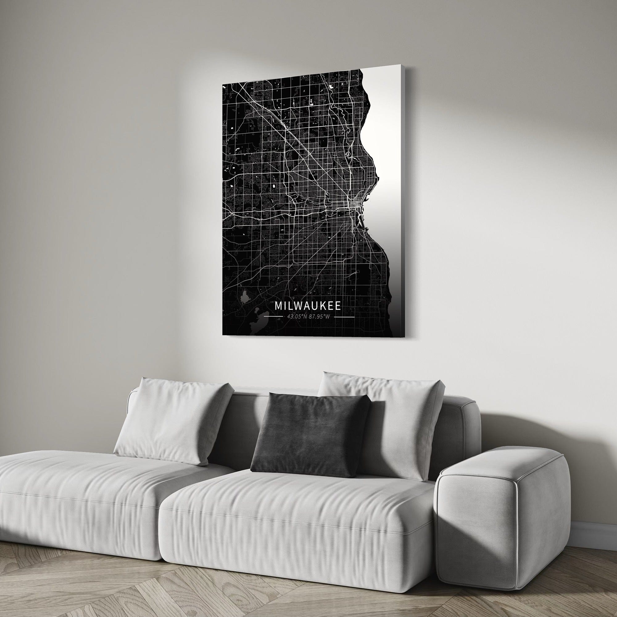 Milwaukee City Map Canvas