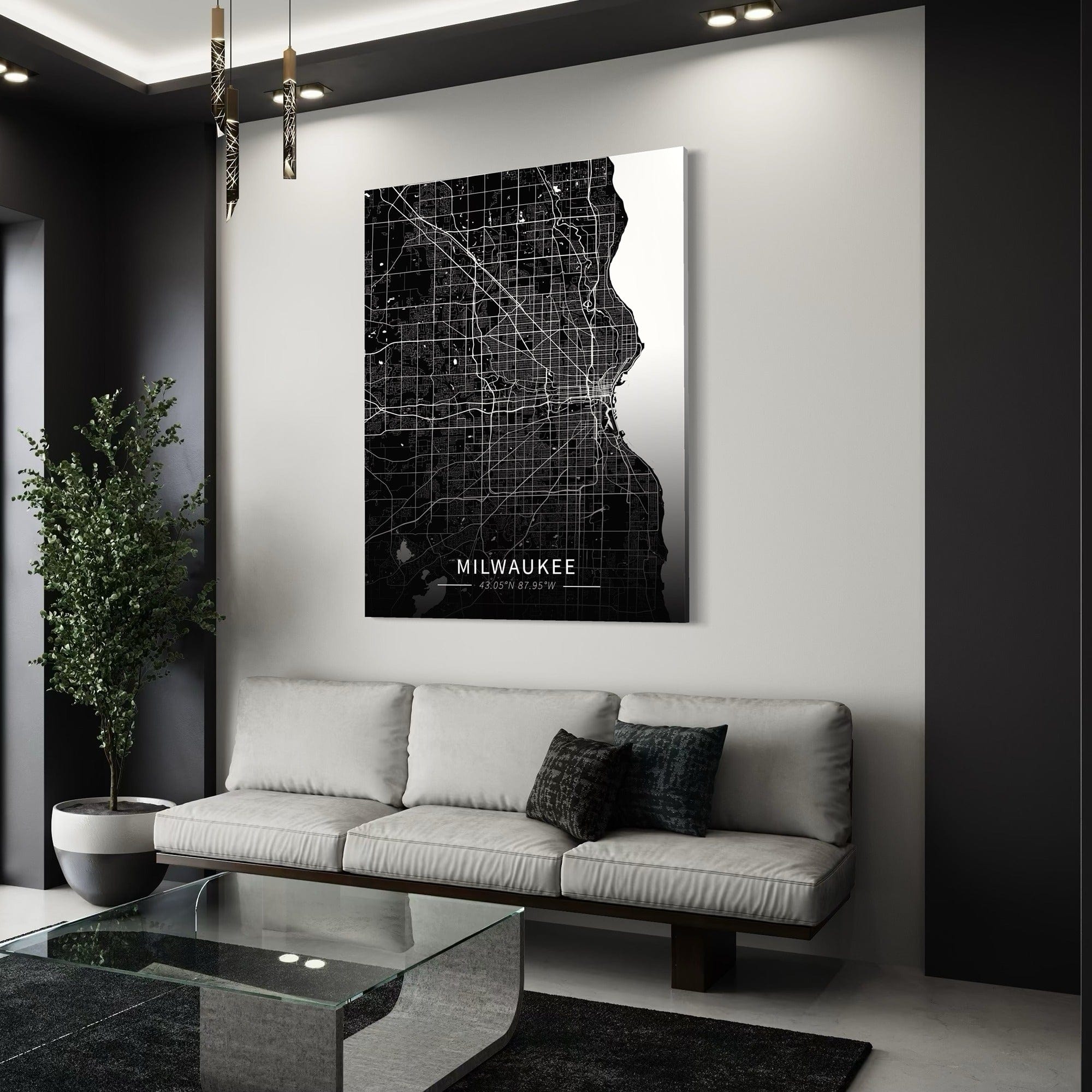 Milwaukee City Map Canvas