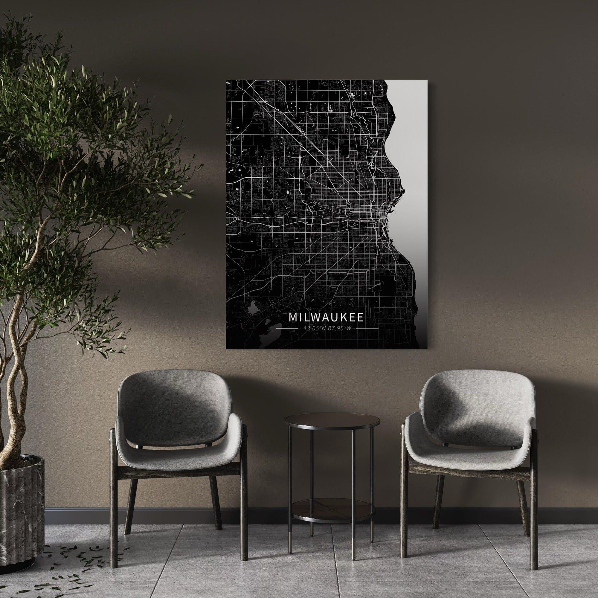 Milwaukee City Map Canvas