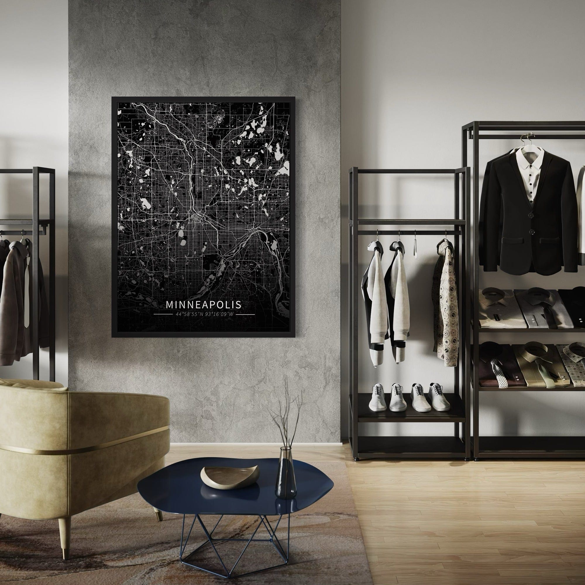 Minneapolis City Map Canvas