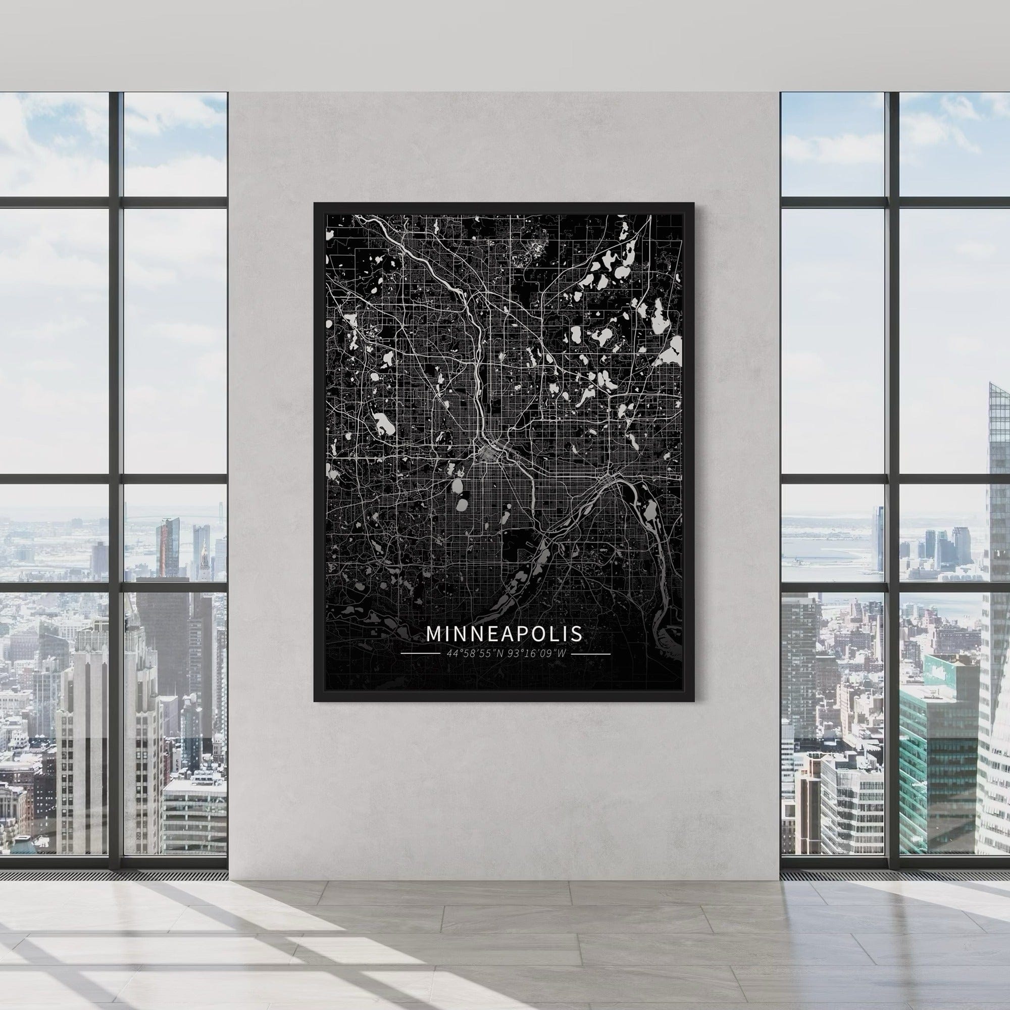 Minneapolis City Map Canvas