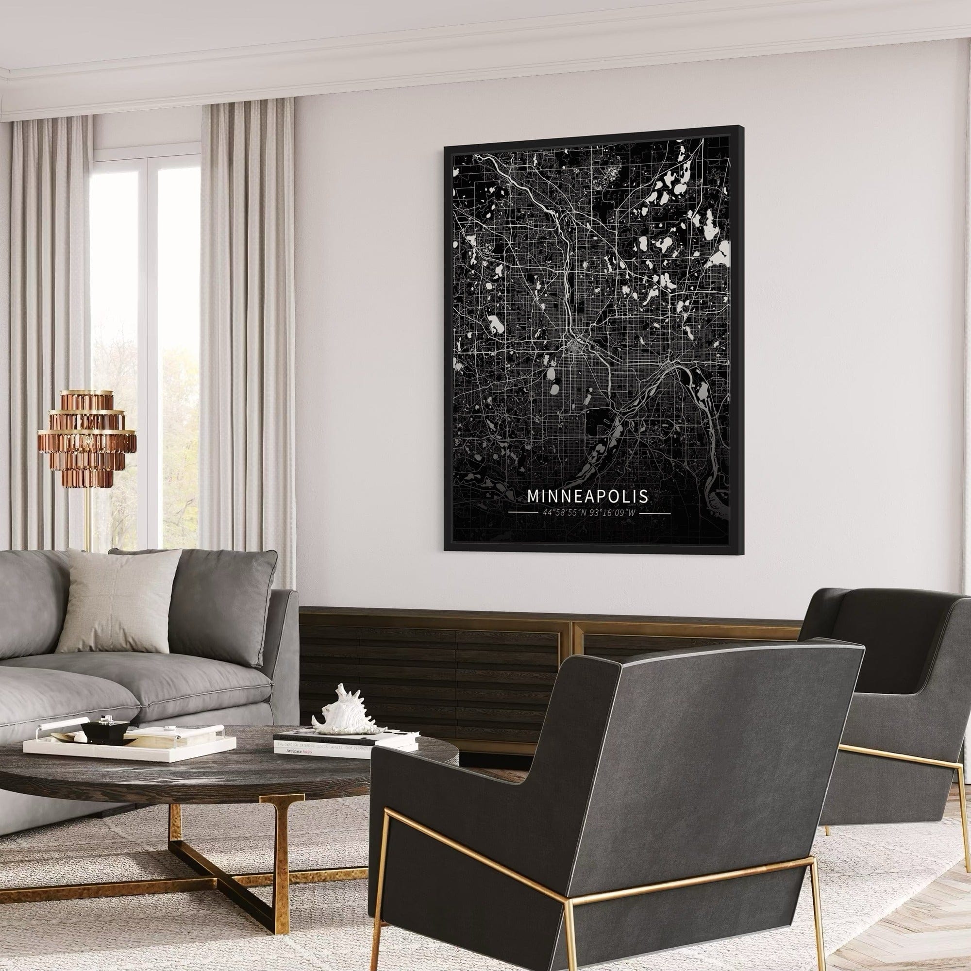 Minneapolis City Map Canvas