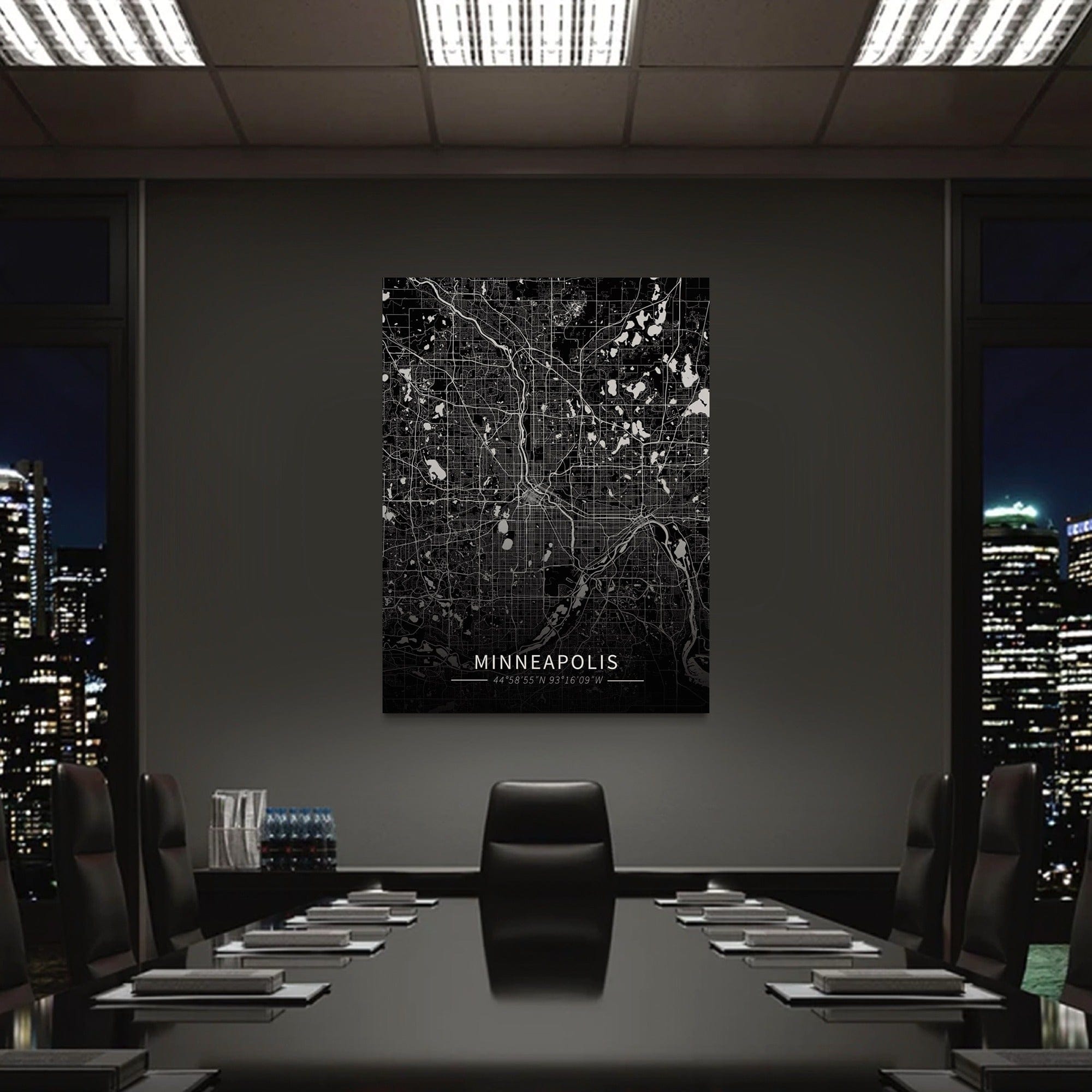 Minneapolis City Map Canvas