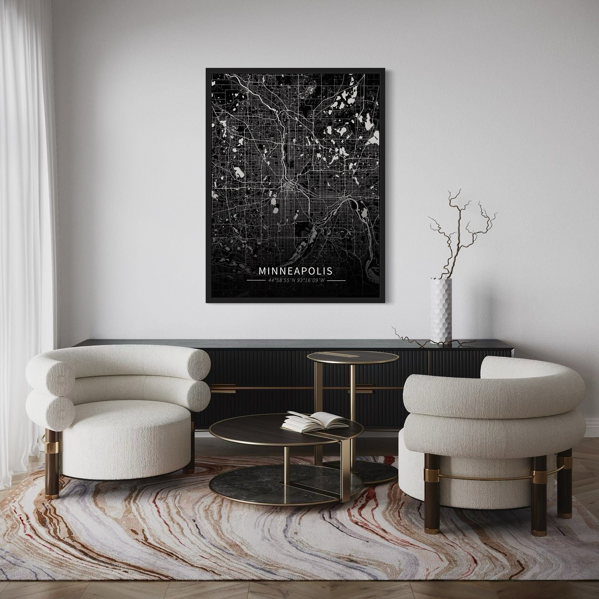 Minneapolis City Map Canvas