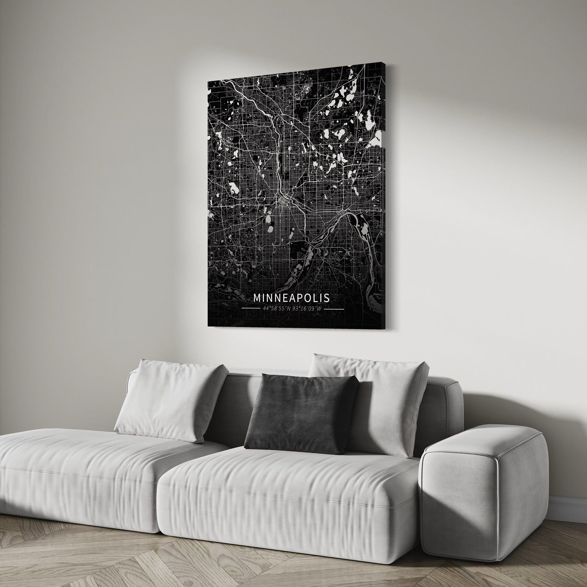 Minneapolis City Map Canvas
