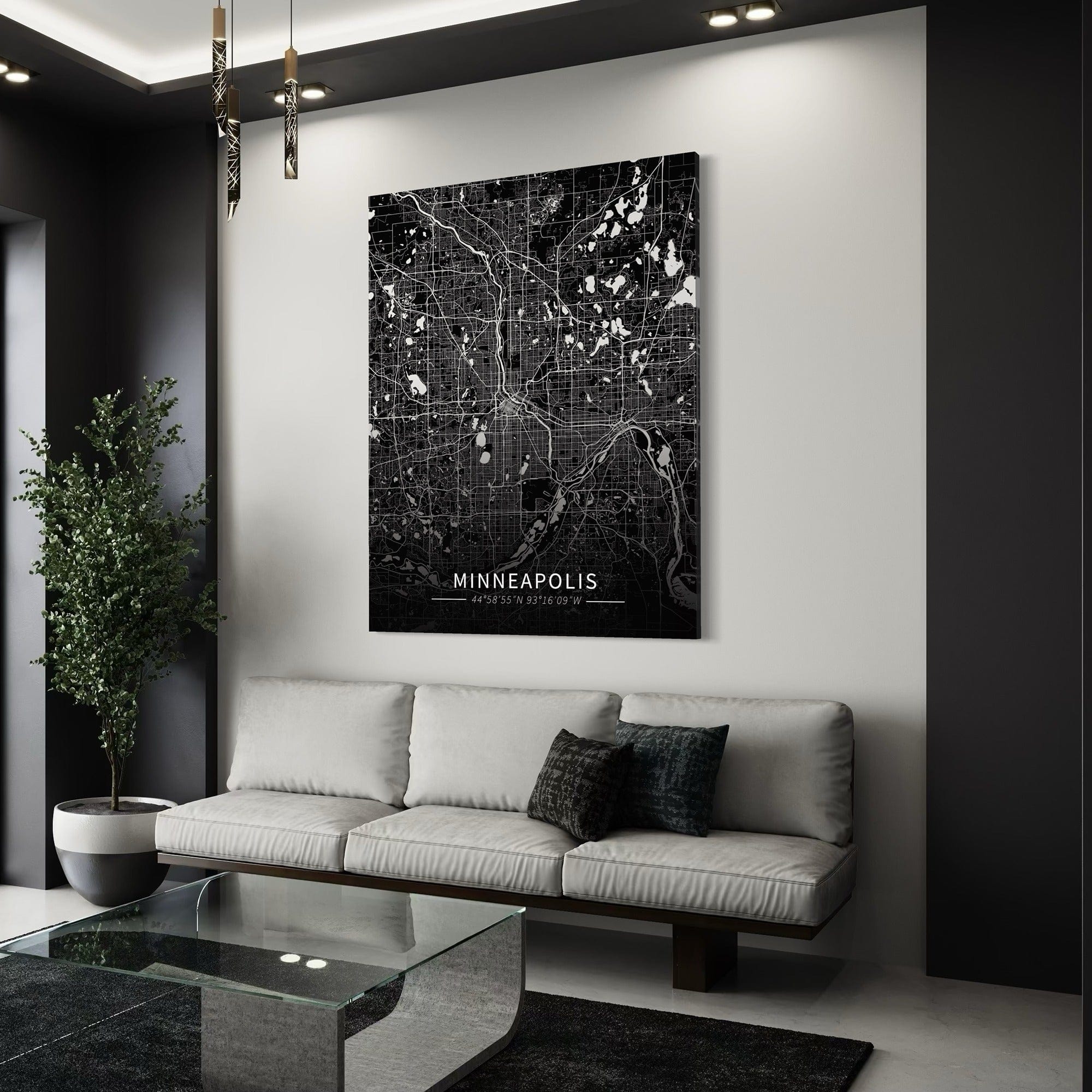 Minneapolis City Map Canvas