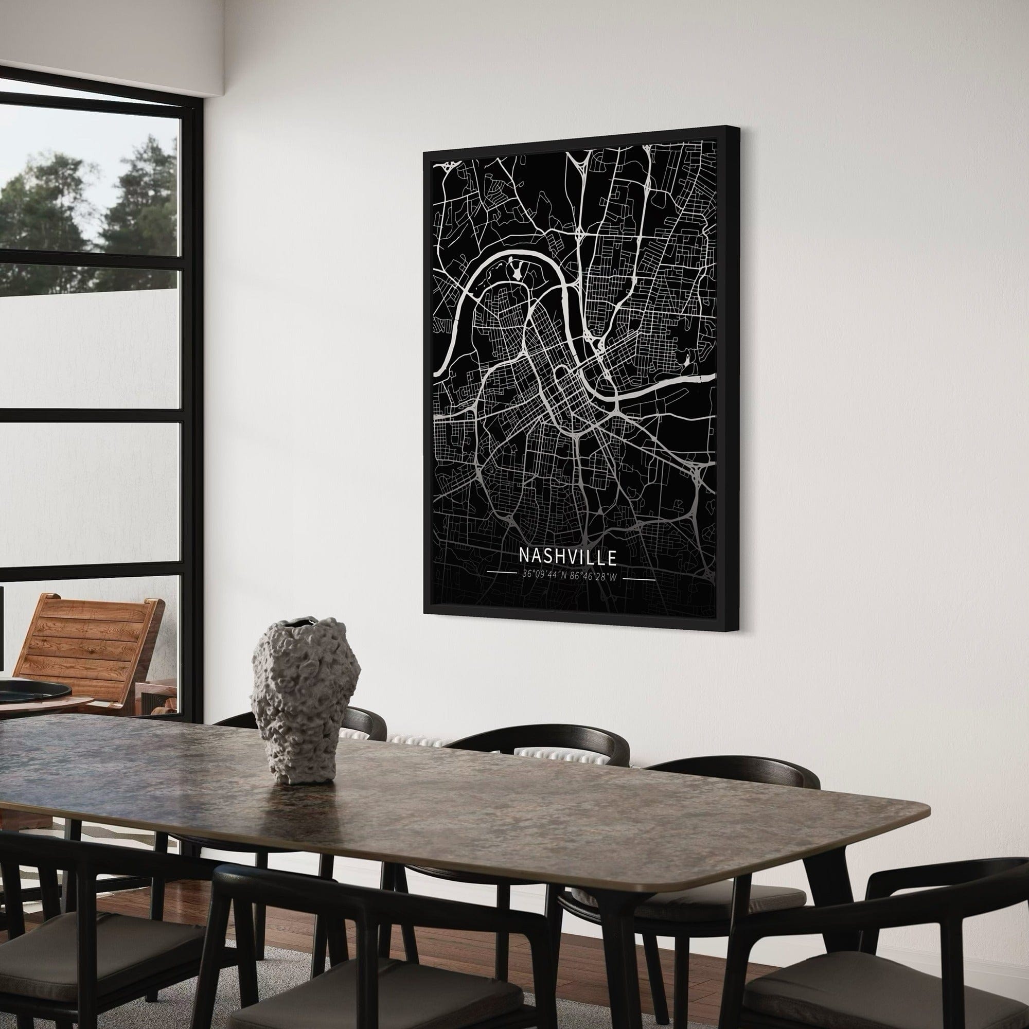 Nashville City Map Canvas