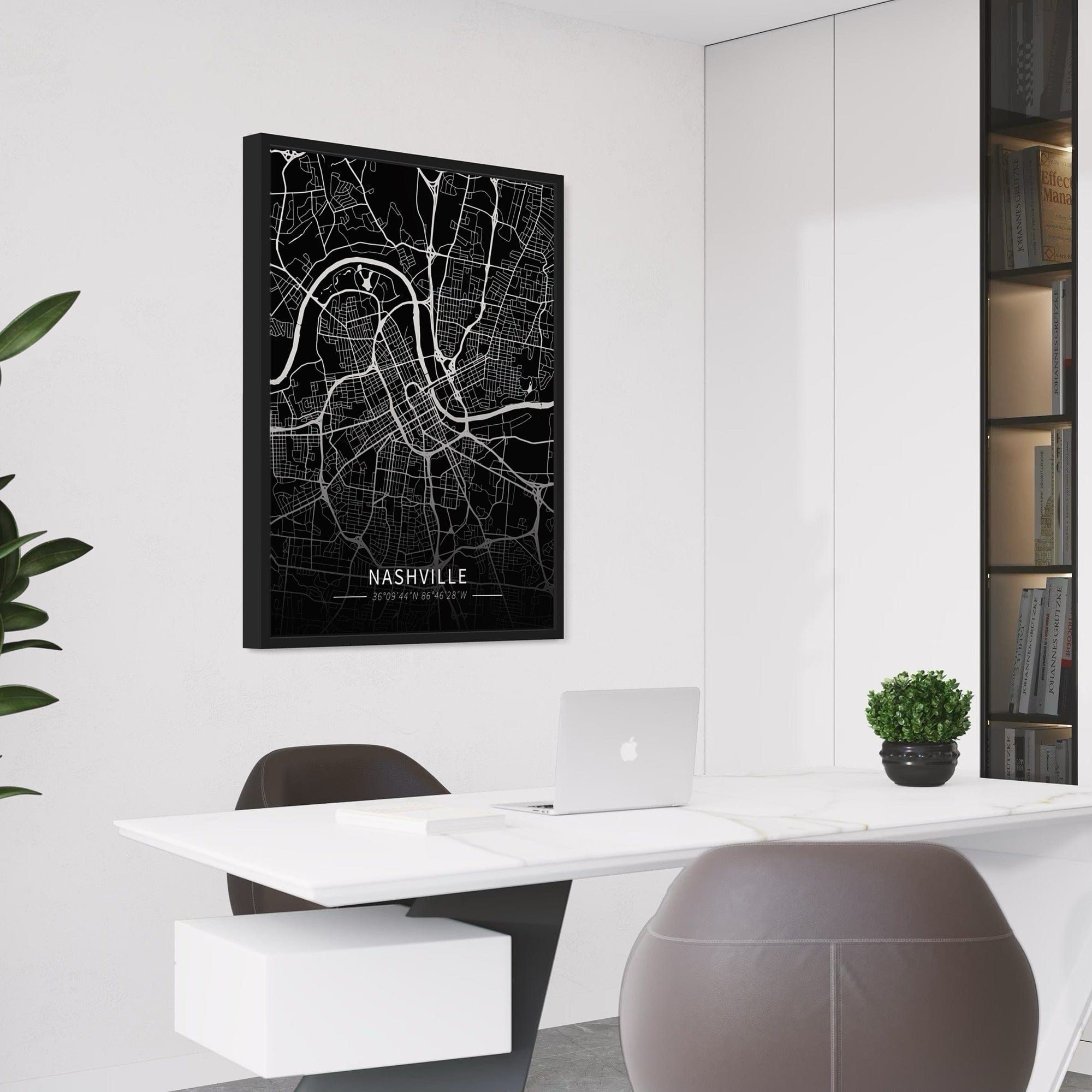 Nashville City Map Canvas