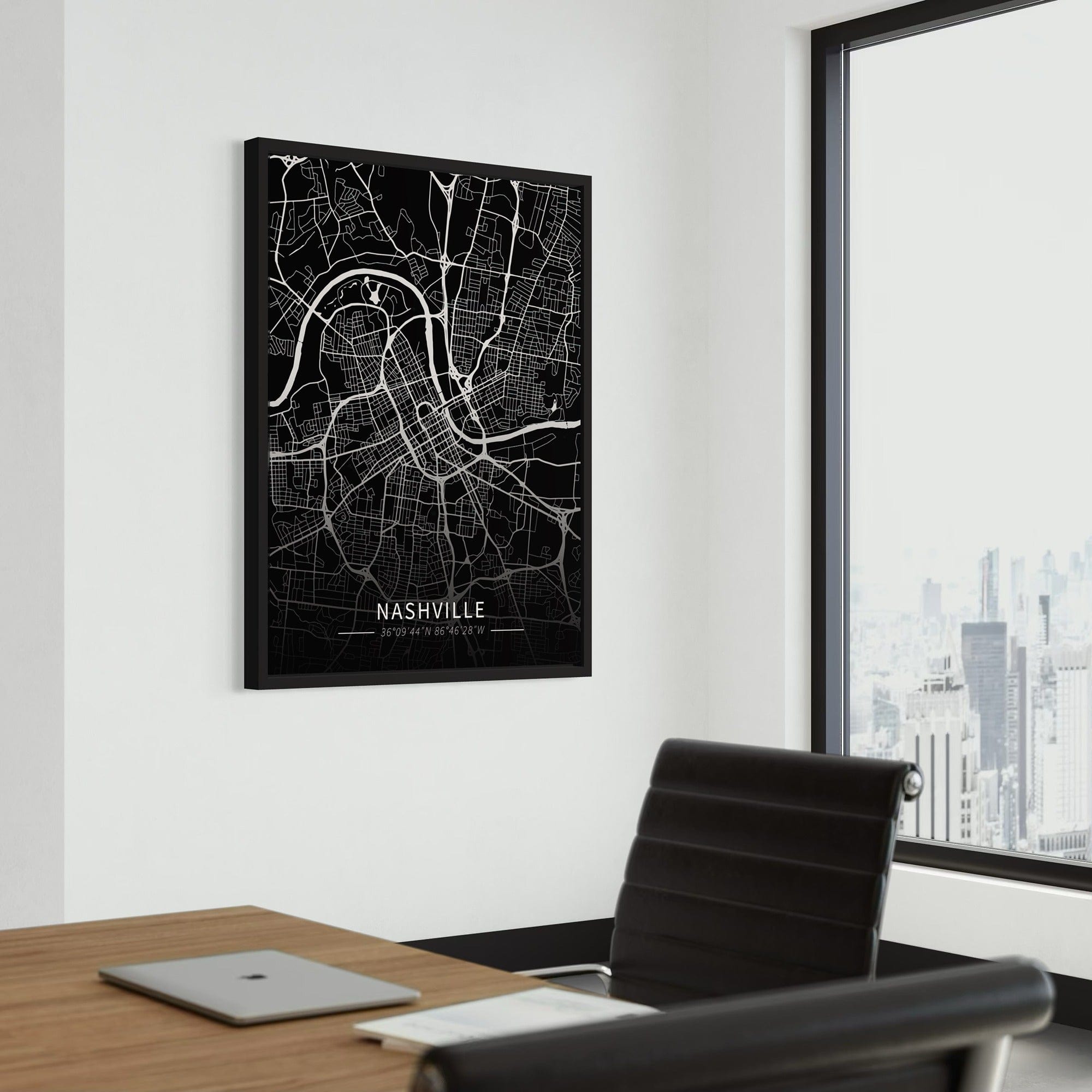 Nashville City Map Canvas