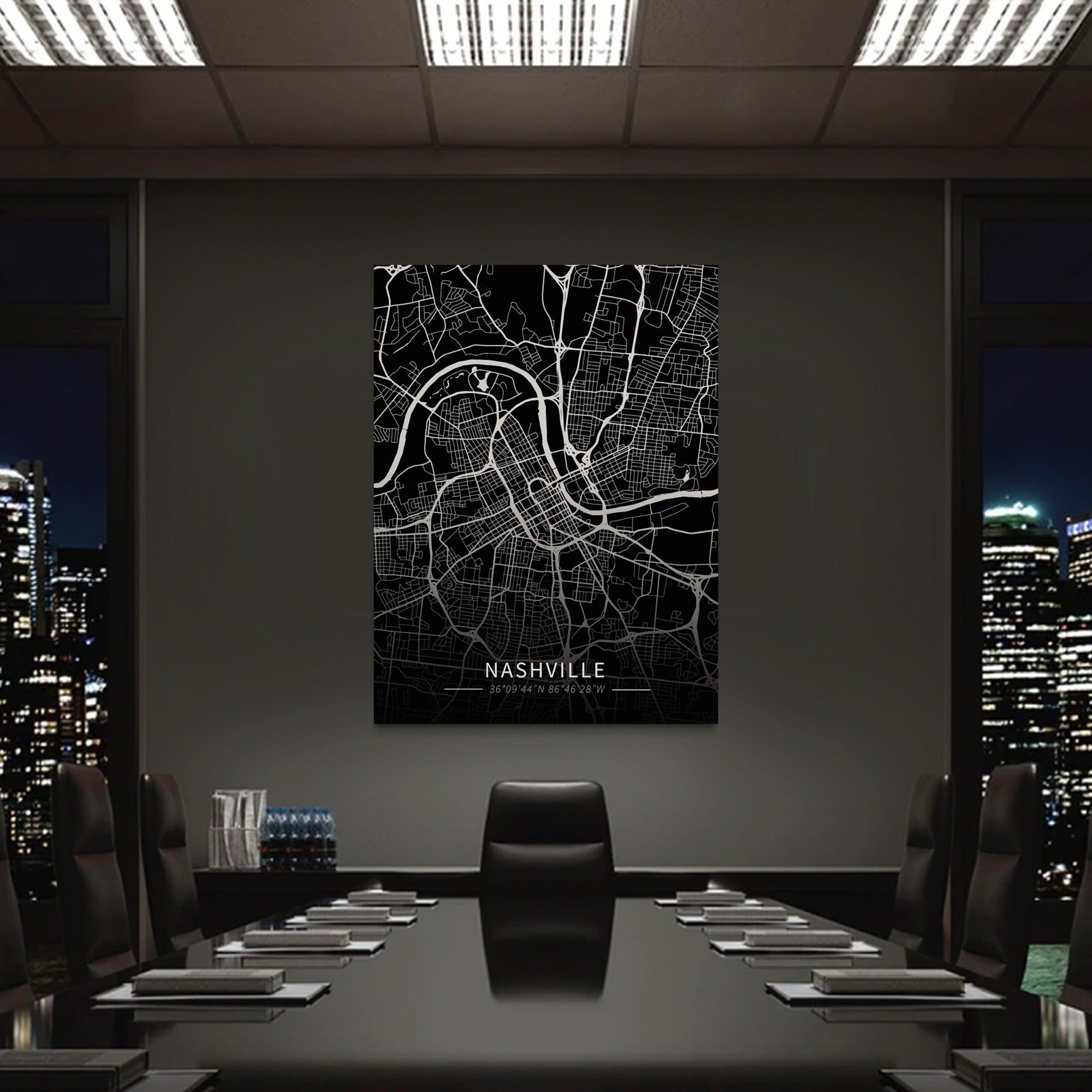 Nashville City Map Canvas