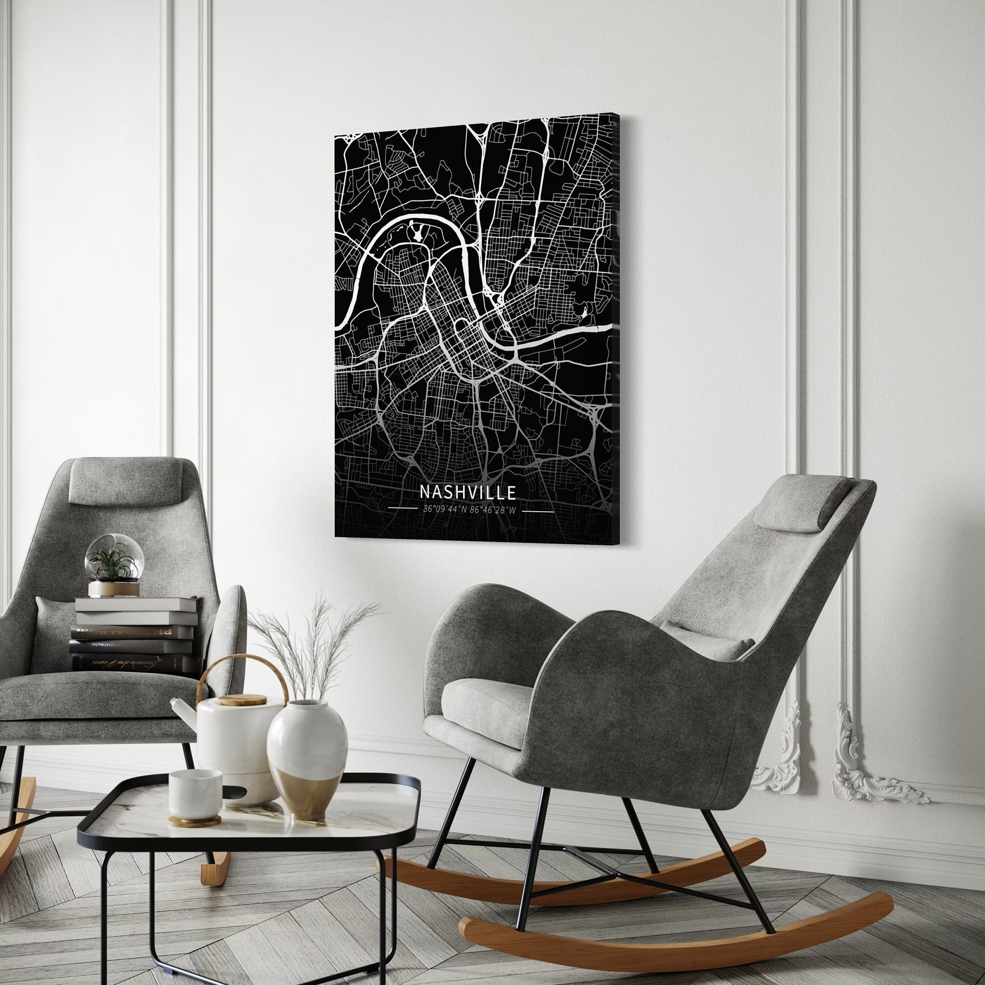 Nashville City Map Canvas