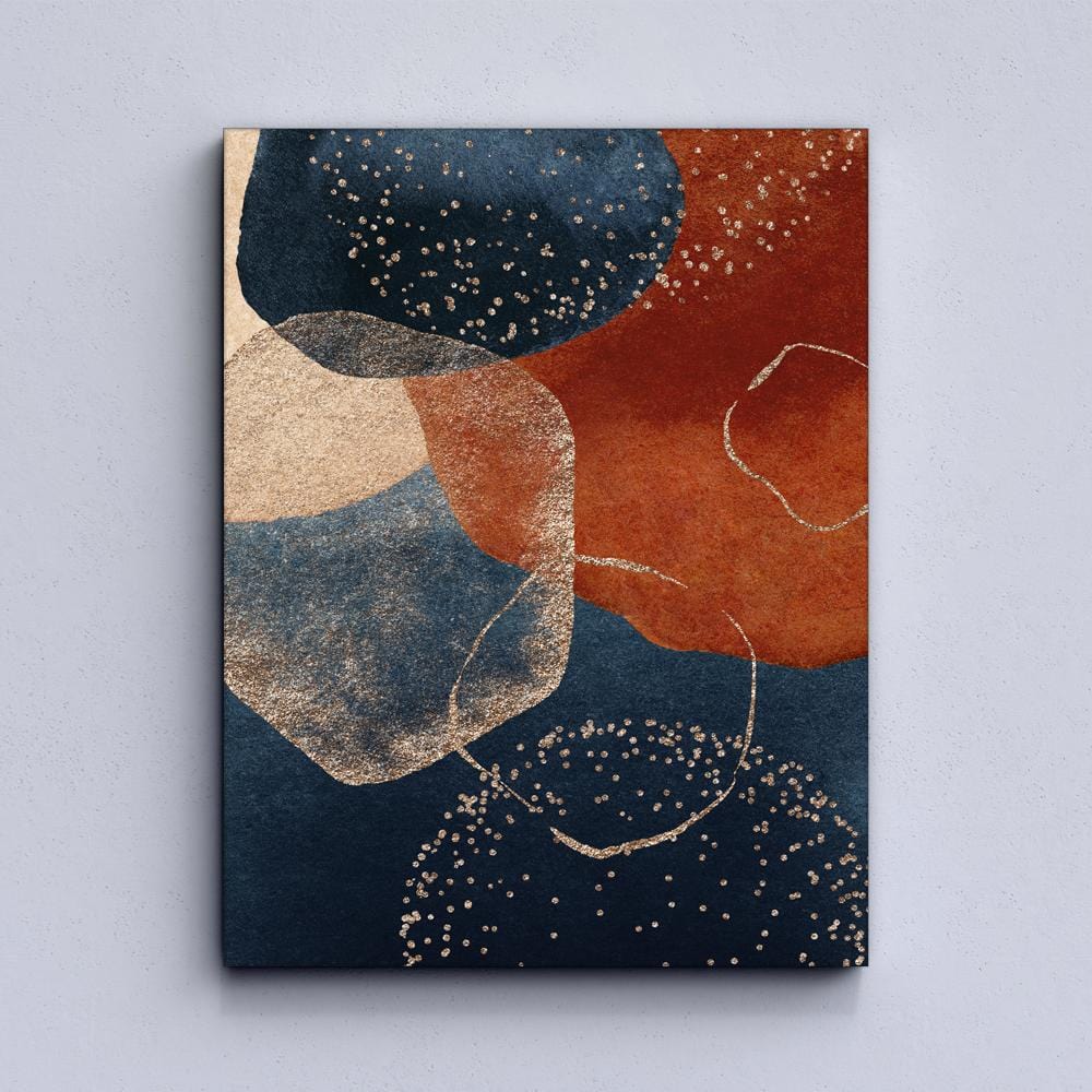 Navy Brown Geometric Canvas