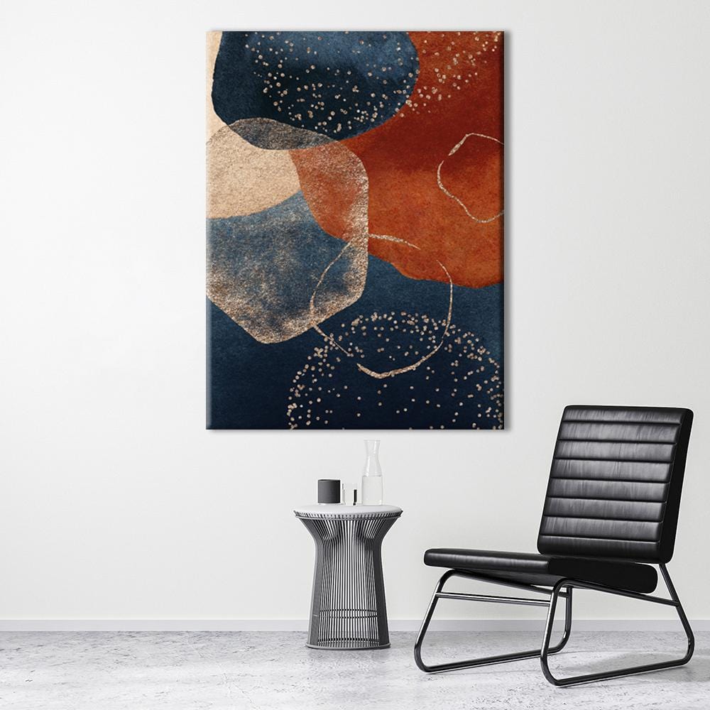 Navy Brown Geometric Canvas