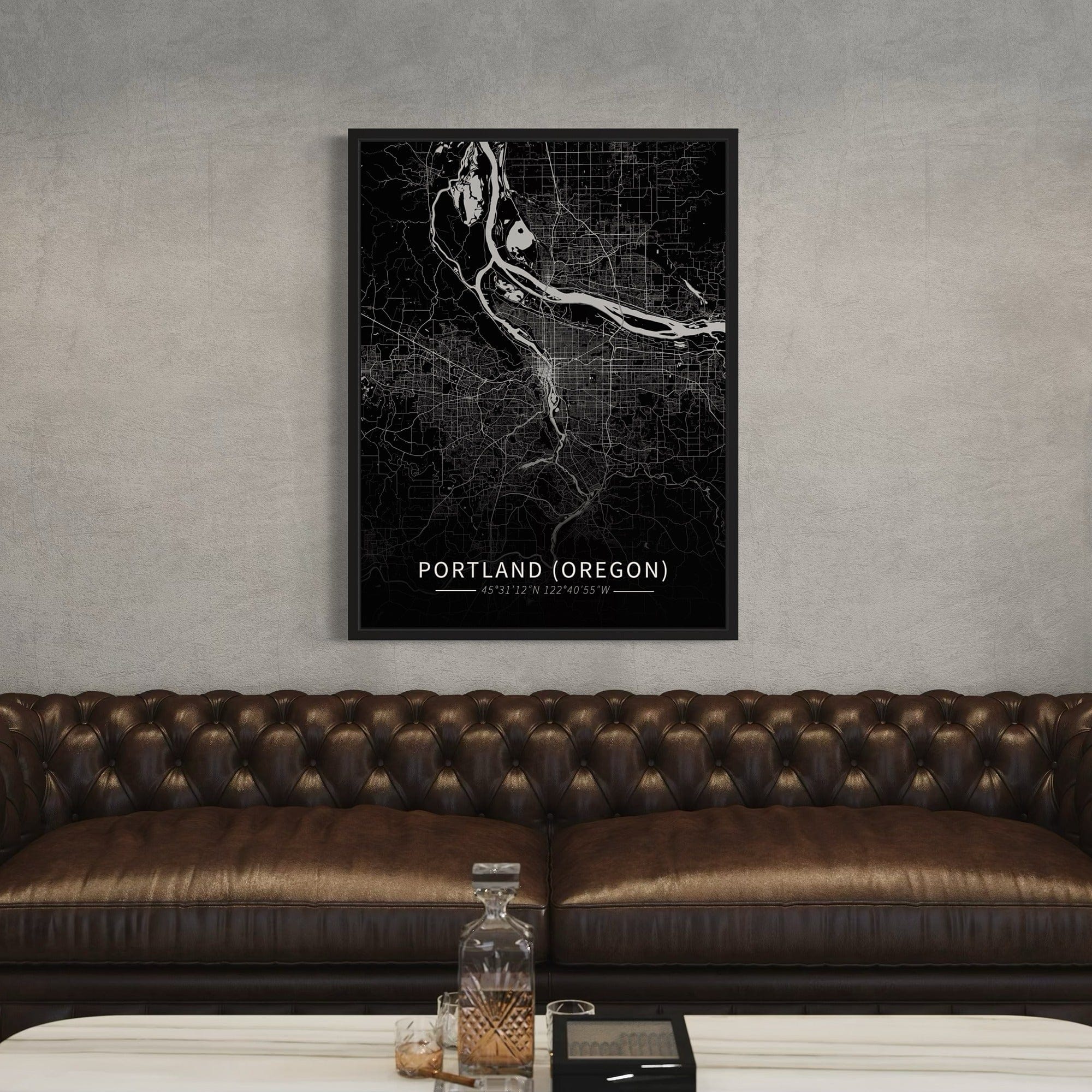 Portland (Oregon) City Map Canvas