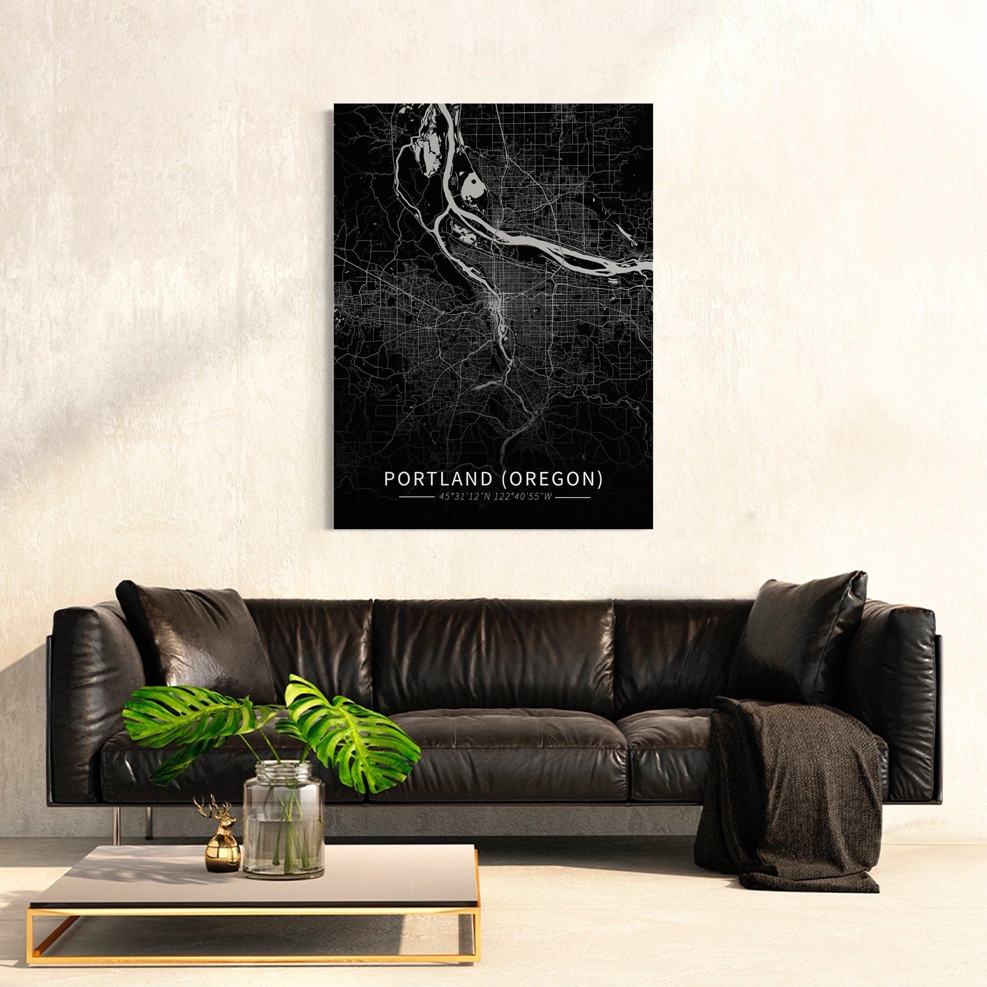 Portland (Oregon) City Map Canvas