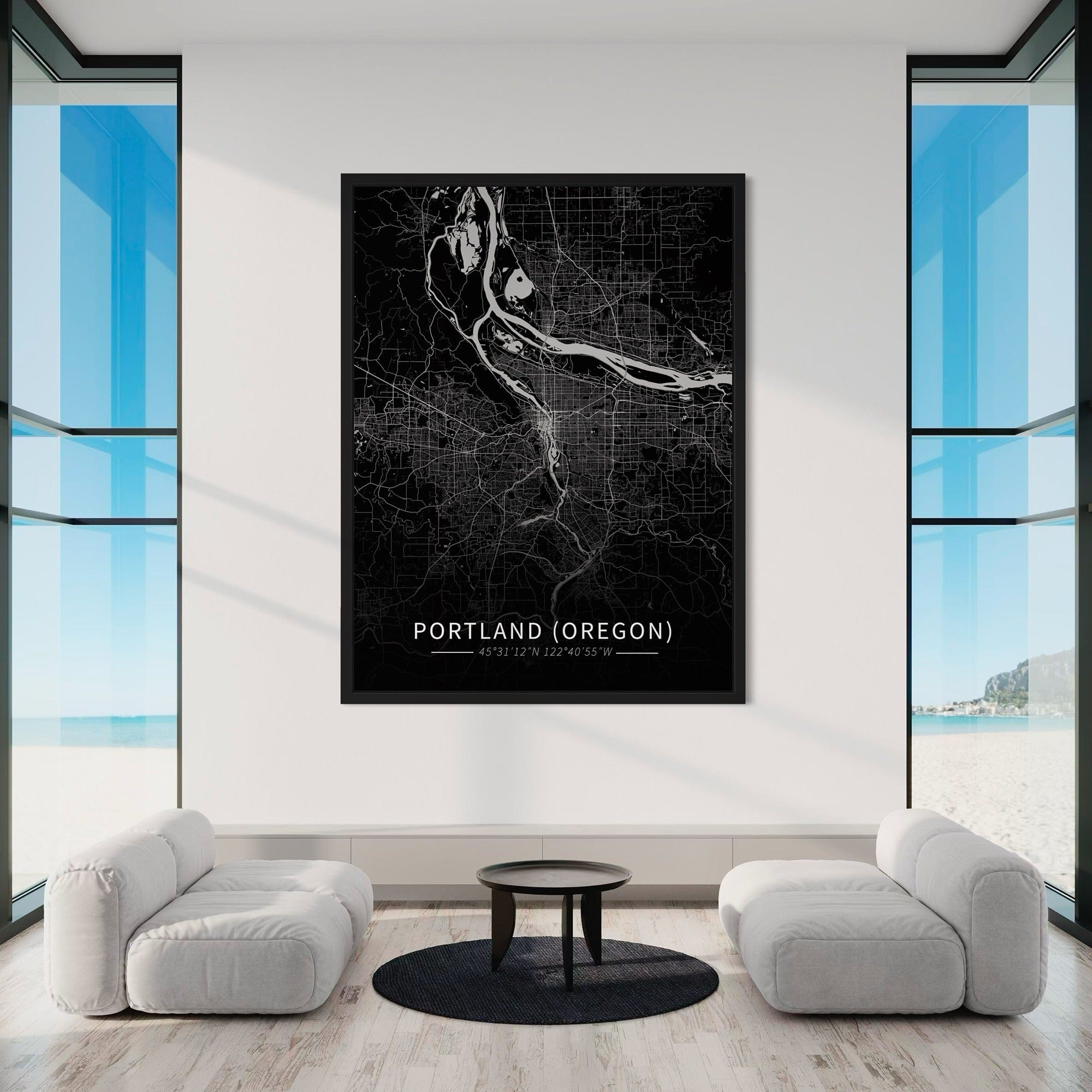 Portland (Oregon) City Map Canvas