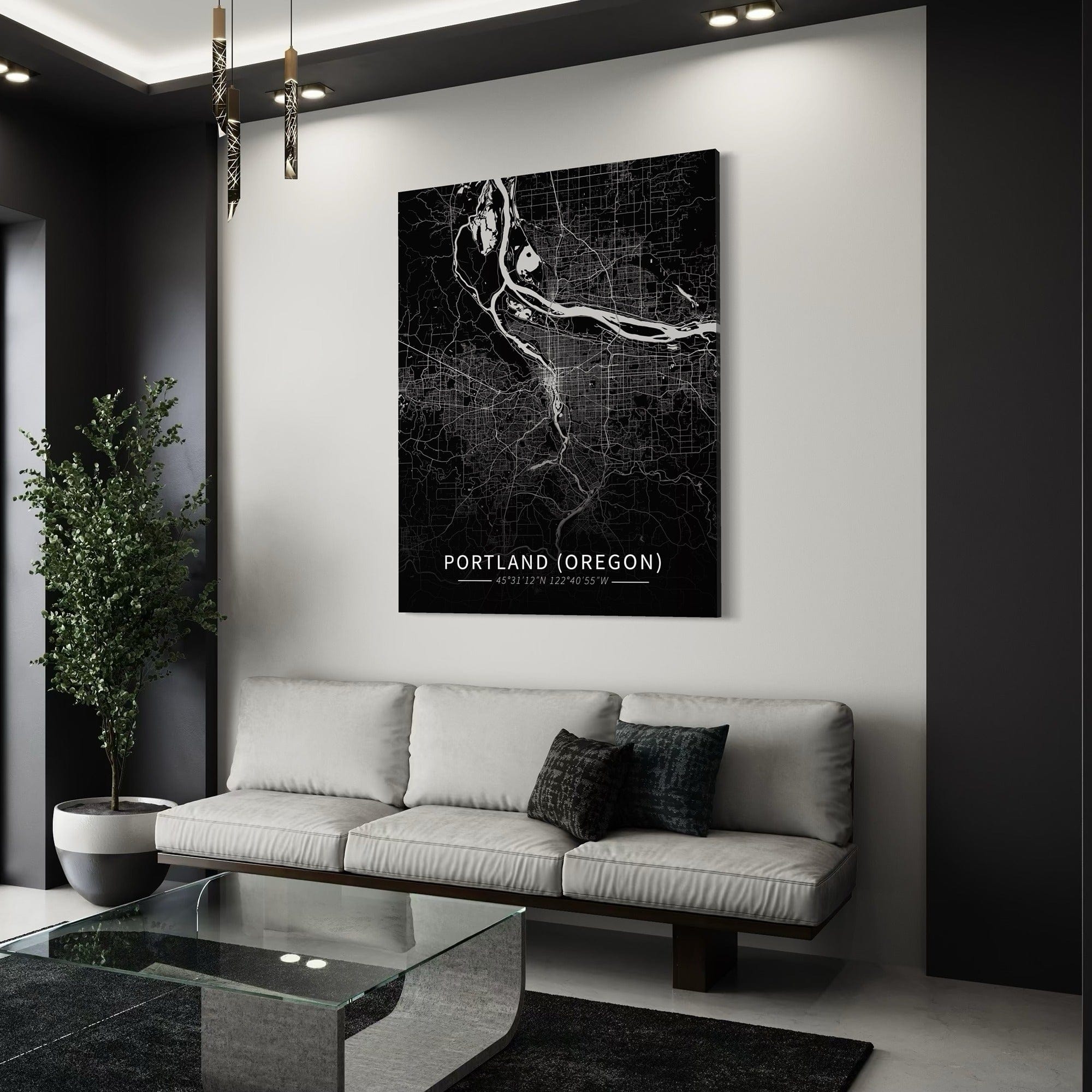 Portland (Oregon) City Map Canvas