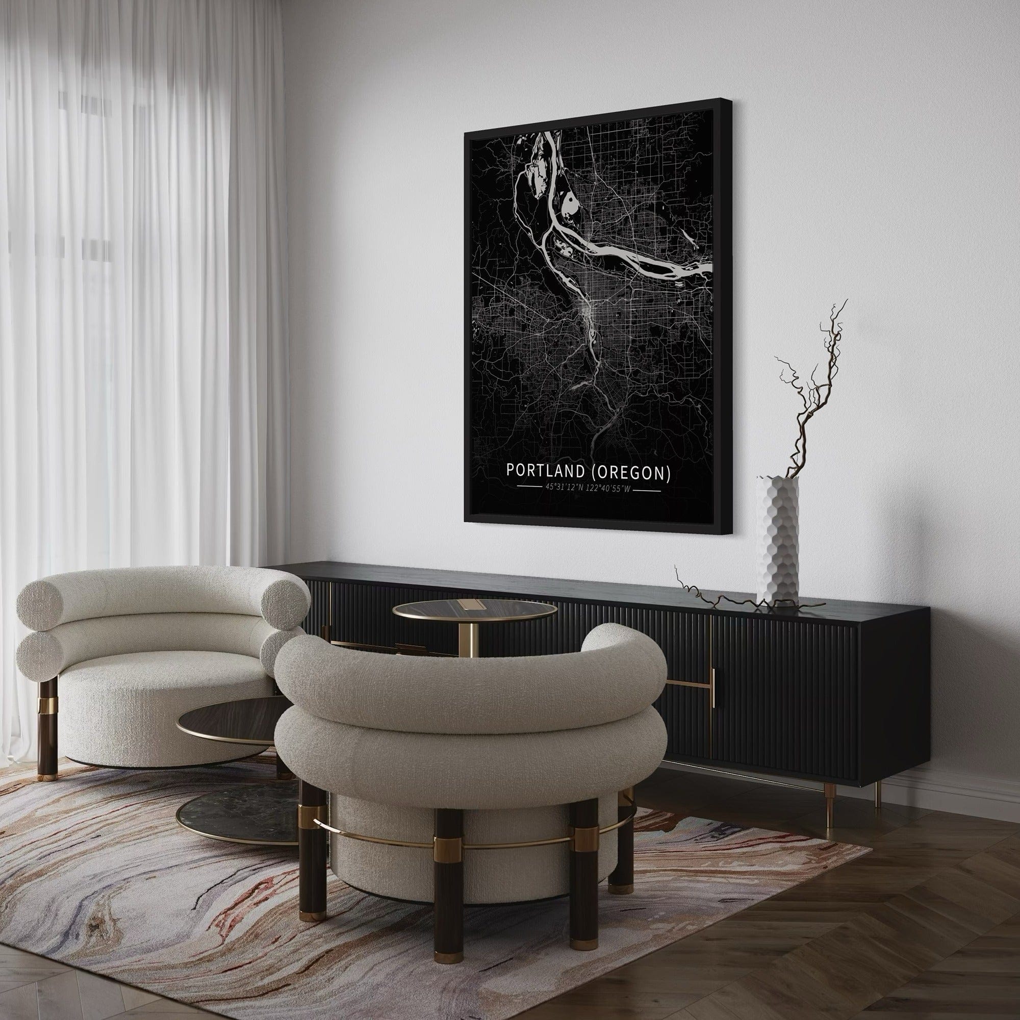 Portland (Oregon) City Map Canvas
