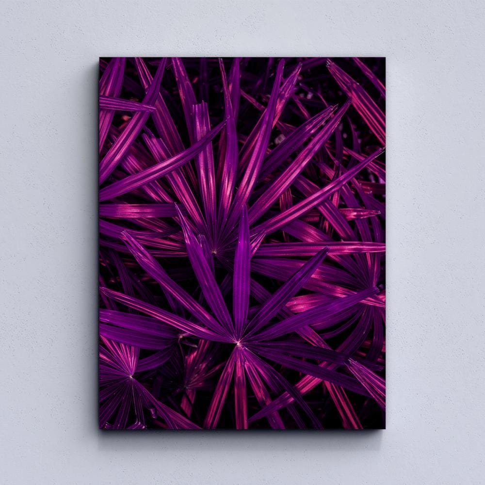 Purple Tropical Leaves Canvas