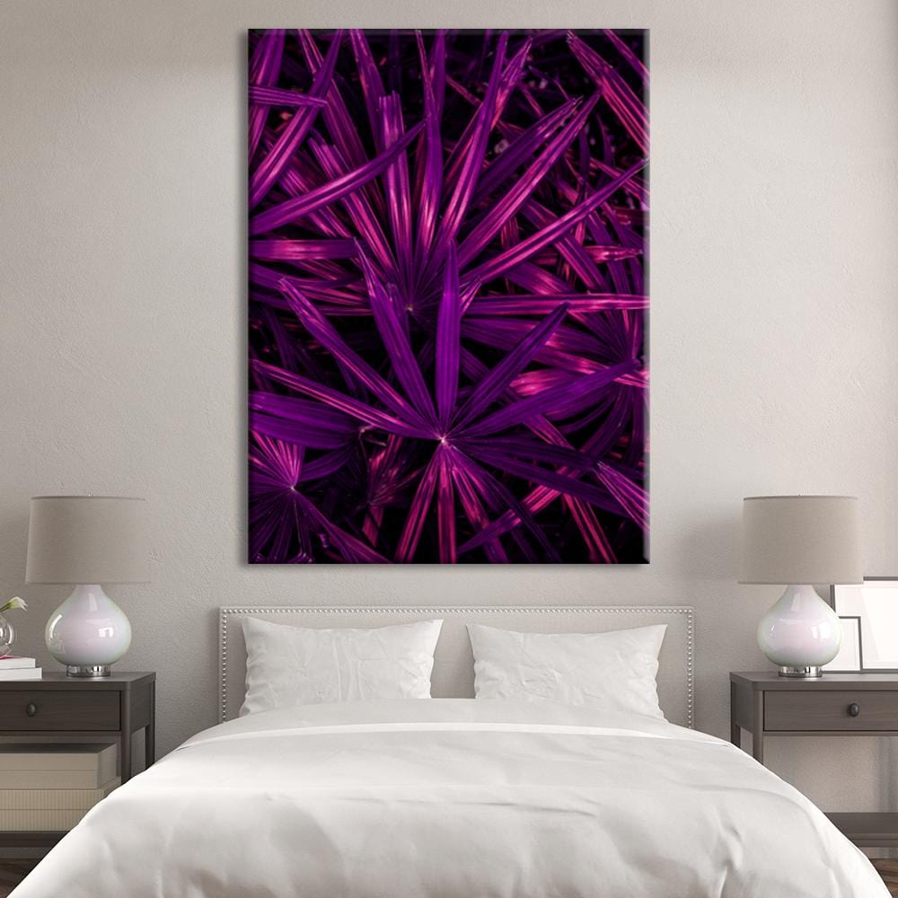 Purple Tropical Leaves Canvas