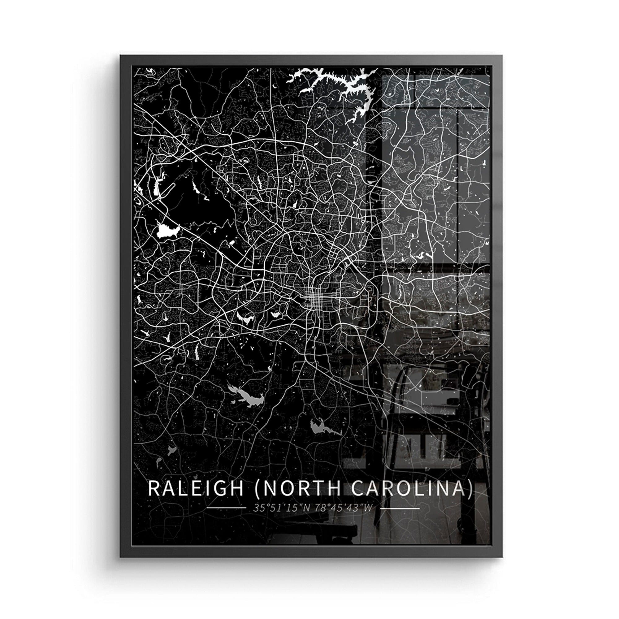 Raleigh City Map Canvas