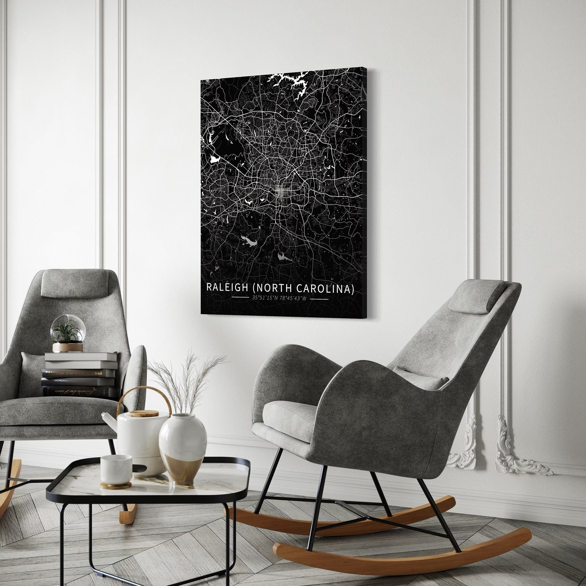 Raleigh City Map Canvas