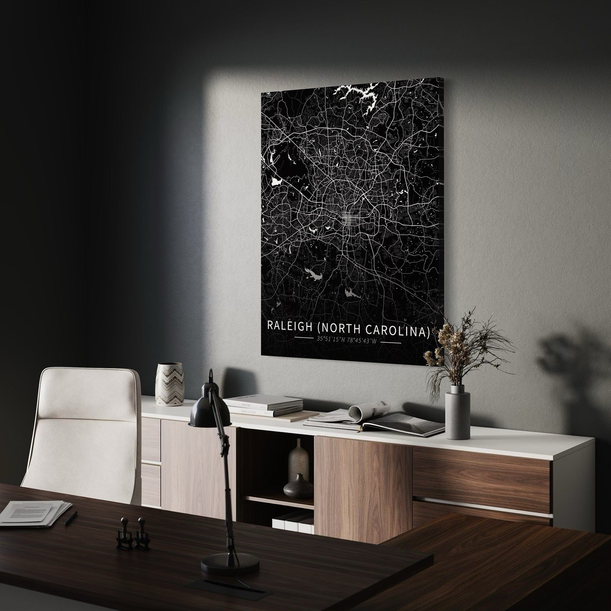 Raleigh City Map Canvas