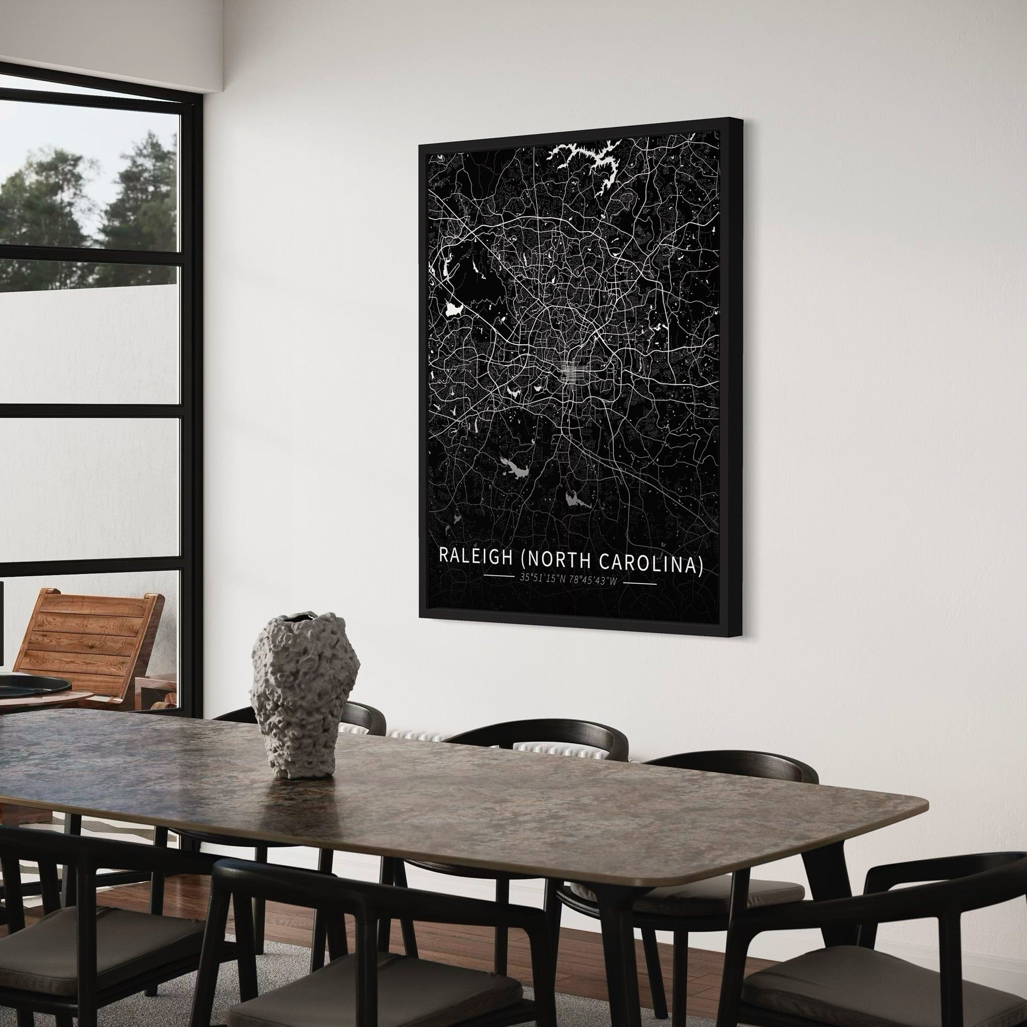 Raleigh City Map Canvas